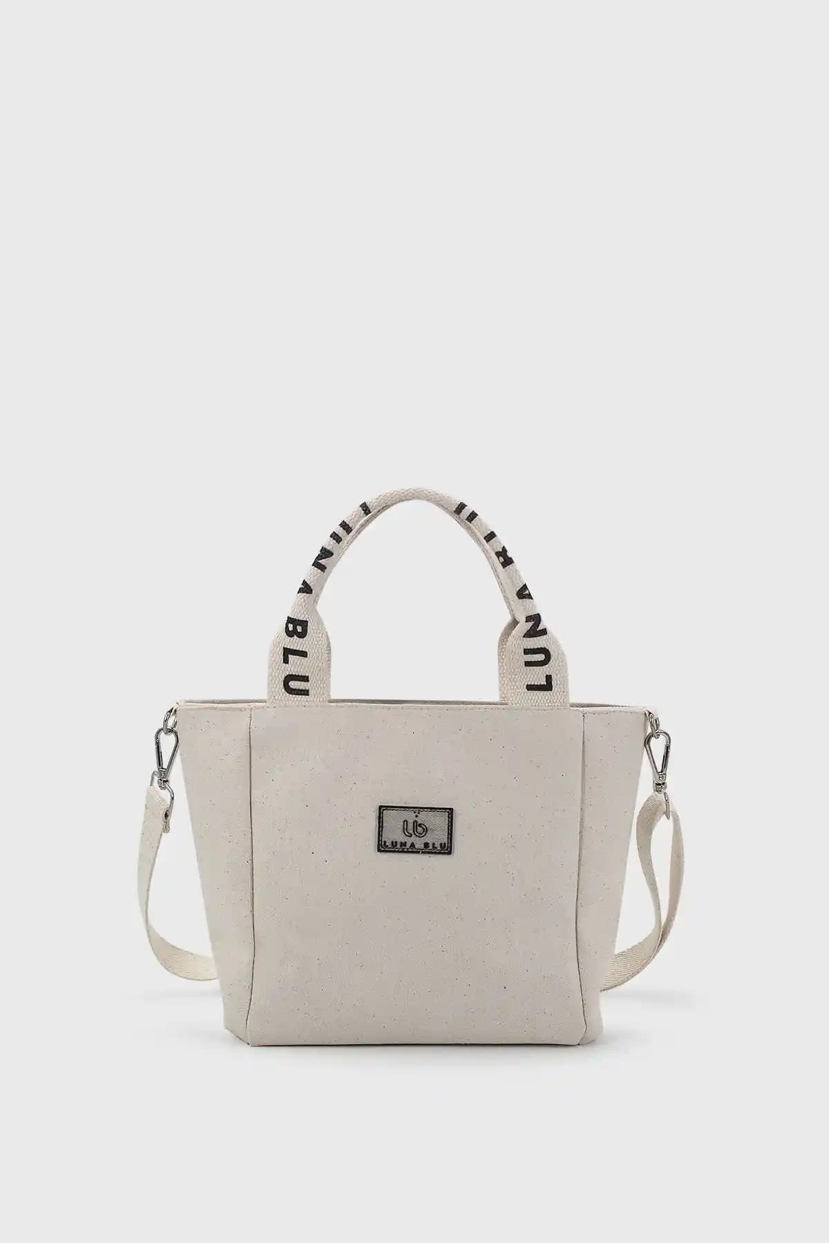 LUNABLU Kadın Mini Kanvas Kumaş Tote Çanta Günlük Şıklık ve Fonksiyonellik İçin Uygun