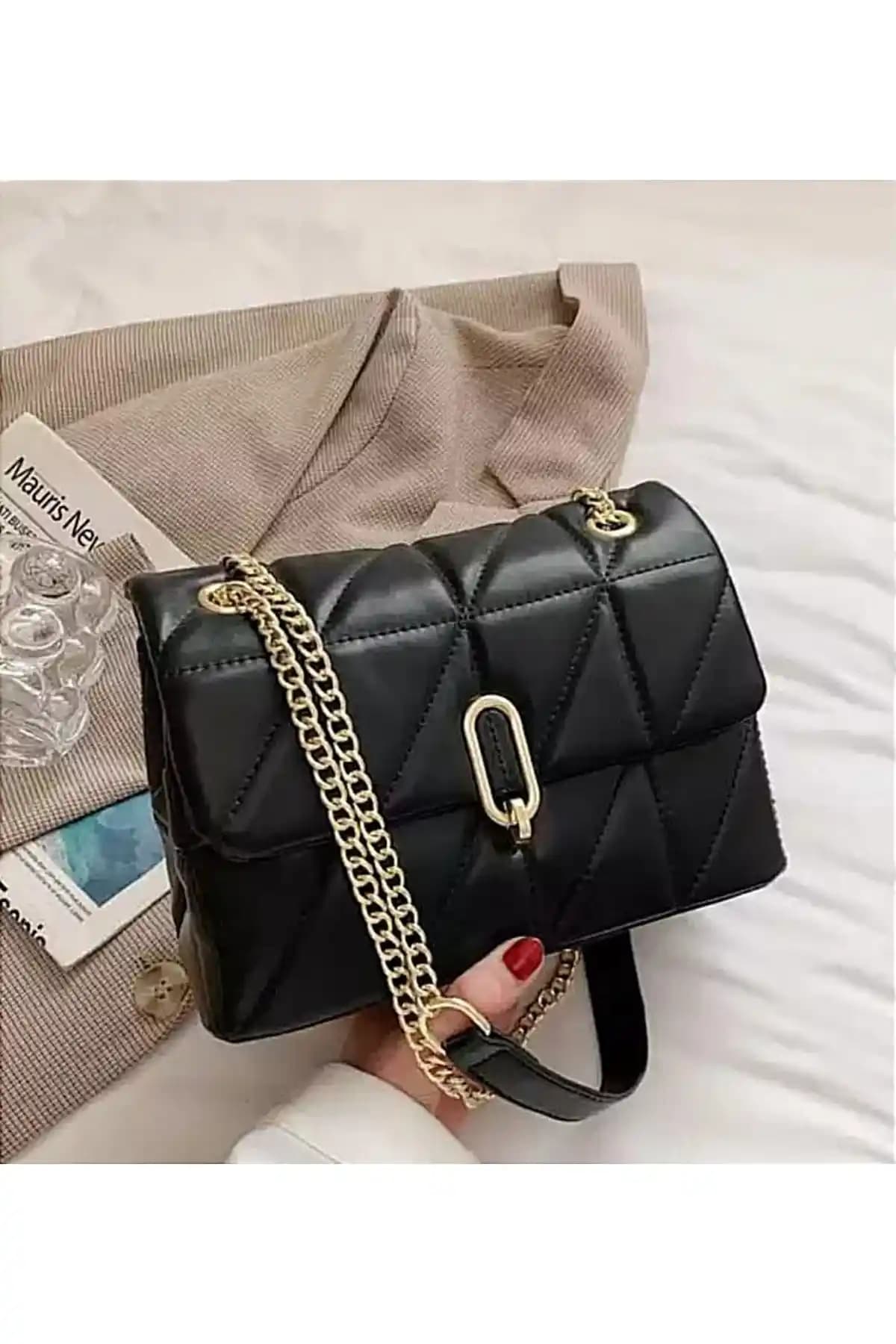 MAC&MOS Kadın Siyah Omuz Çantası Modern ve Şık Tasarımıyla Günlük Kullanım İçin Uygun