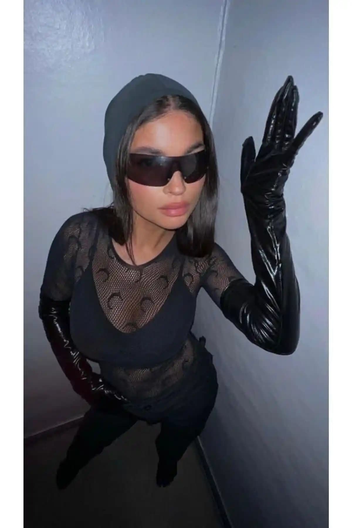 MACERAT Milenyum Y2k Siyah Unisex Güneş Gözlüğü Modern ve Şık Tasarım