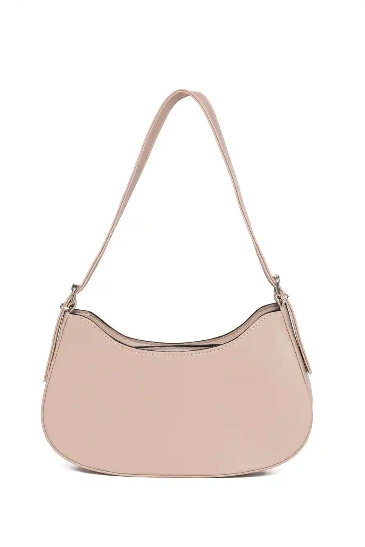 Macharel Basic Kadın Astarlı Gözlü Vizon Oval Çanta Günlük ve Şık Tasarım