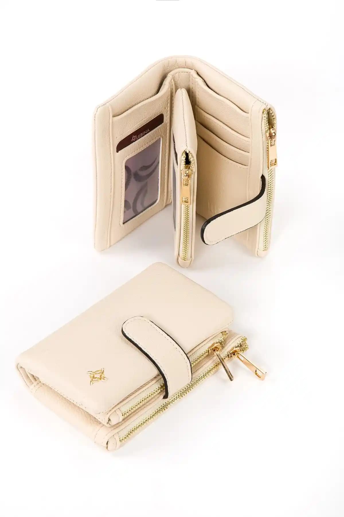 Mark Bell Jons Çok Gözlü Bej Suni Deri Cüzdan Modern ve İşlevsel Tasarım