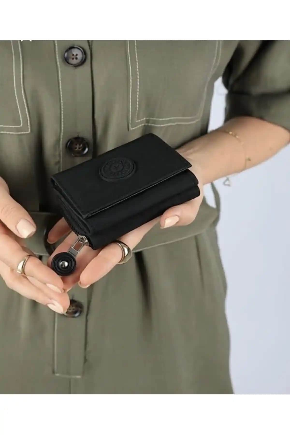 Meet Polo Lizzabel Kadın Siyah Kumaş Kibar Cüzdan Şık ve Pratik Günlük Kullanım İçin