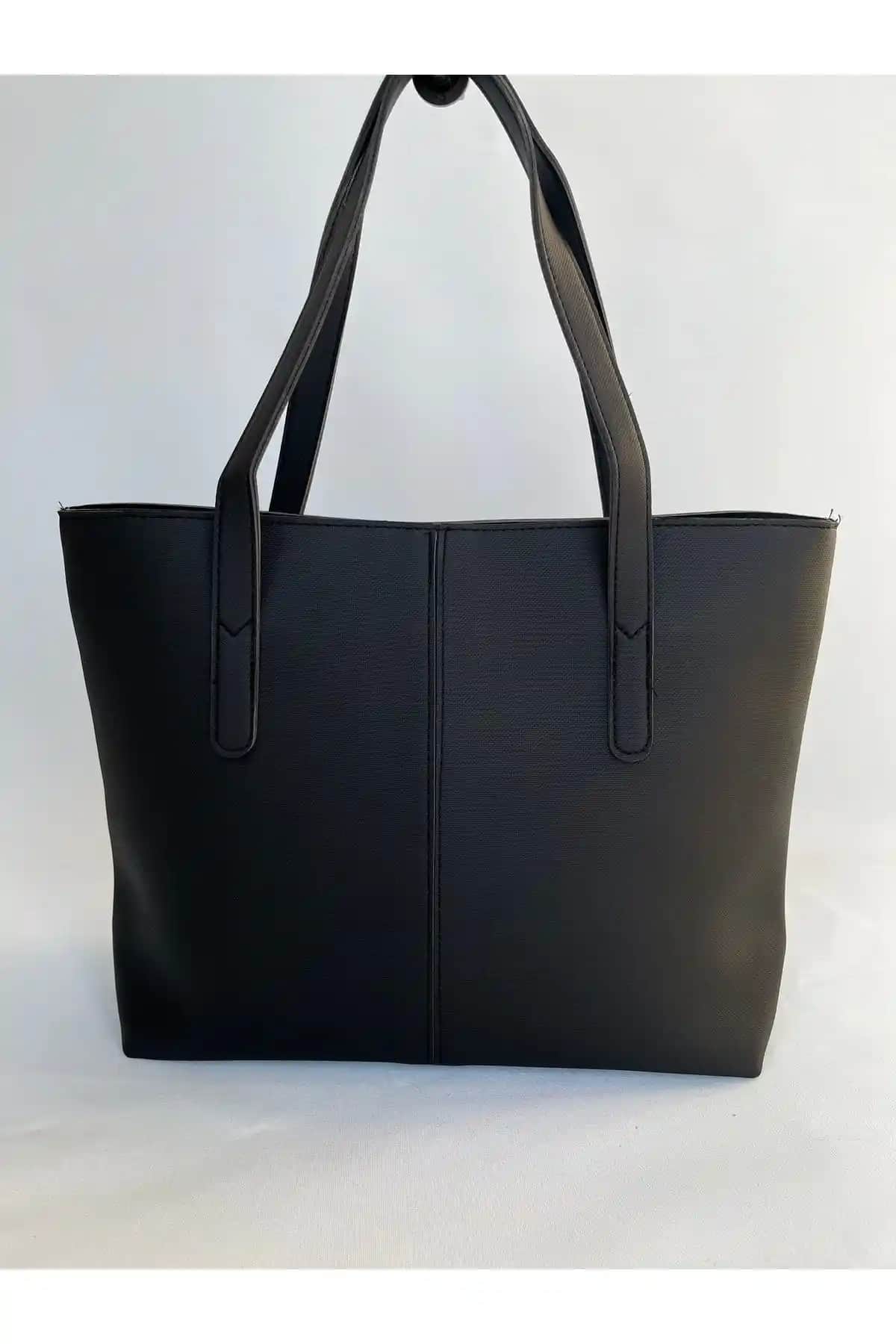 Melecco Kadın Siyah Evrak ve Günlük Kullanım Çantası Yüksek Hacimli ve Şık Tasarım