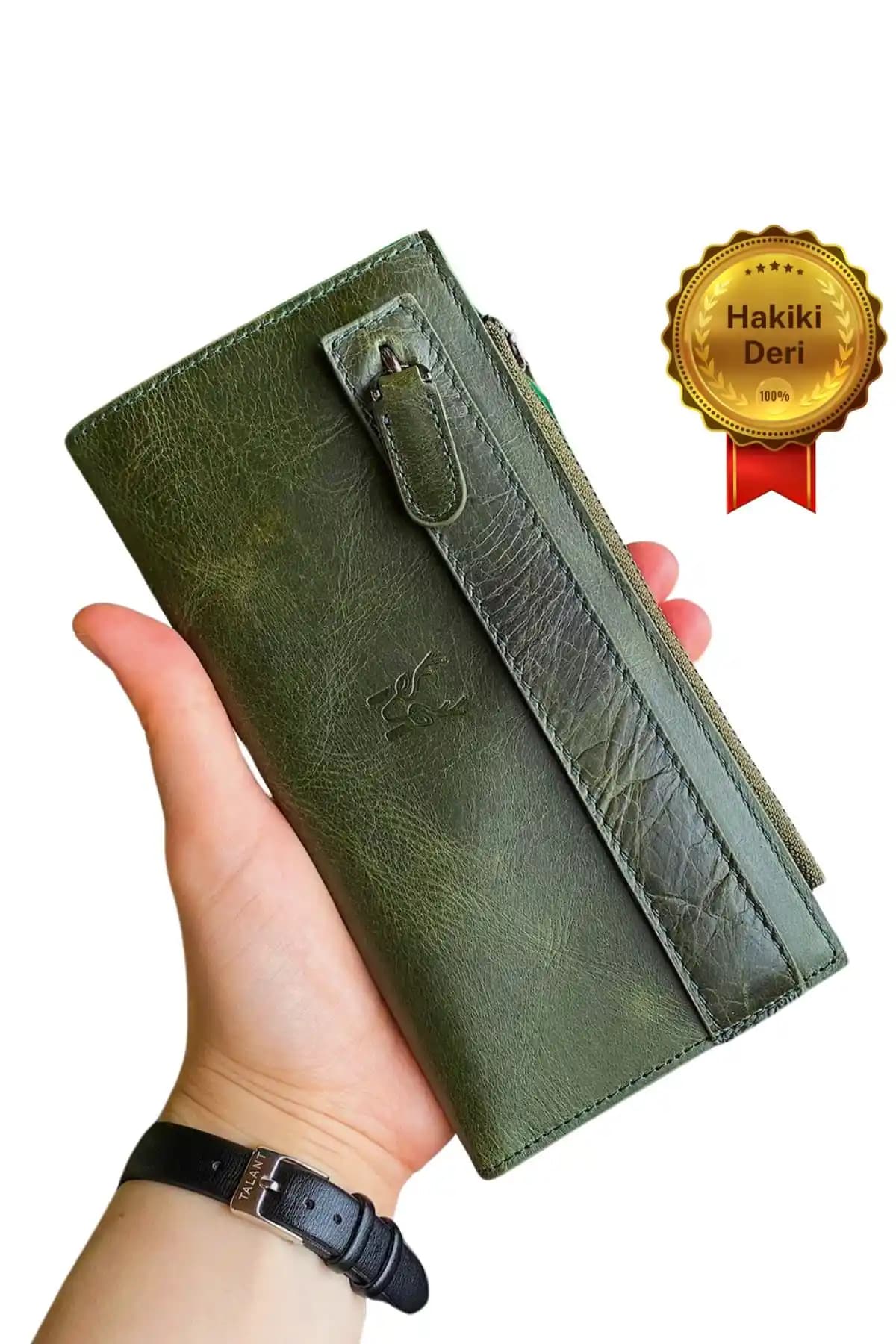 Modica Mannu Elite Seri Gerçek Deri Uzun Yeşil Cüzdan: Şıklık ve İşlevselliğin Birleşimi