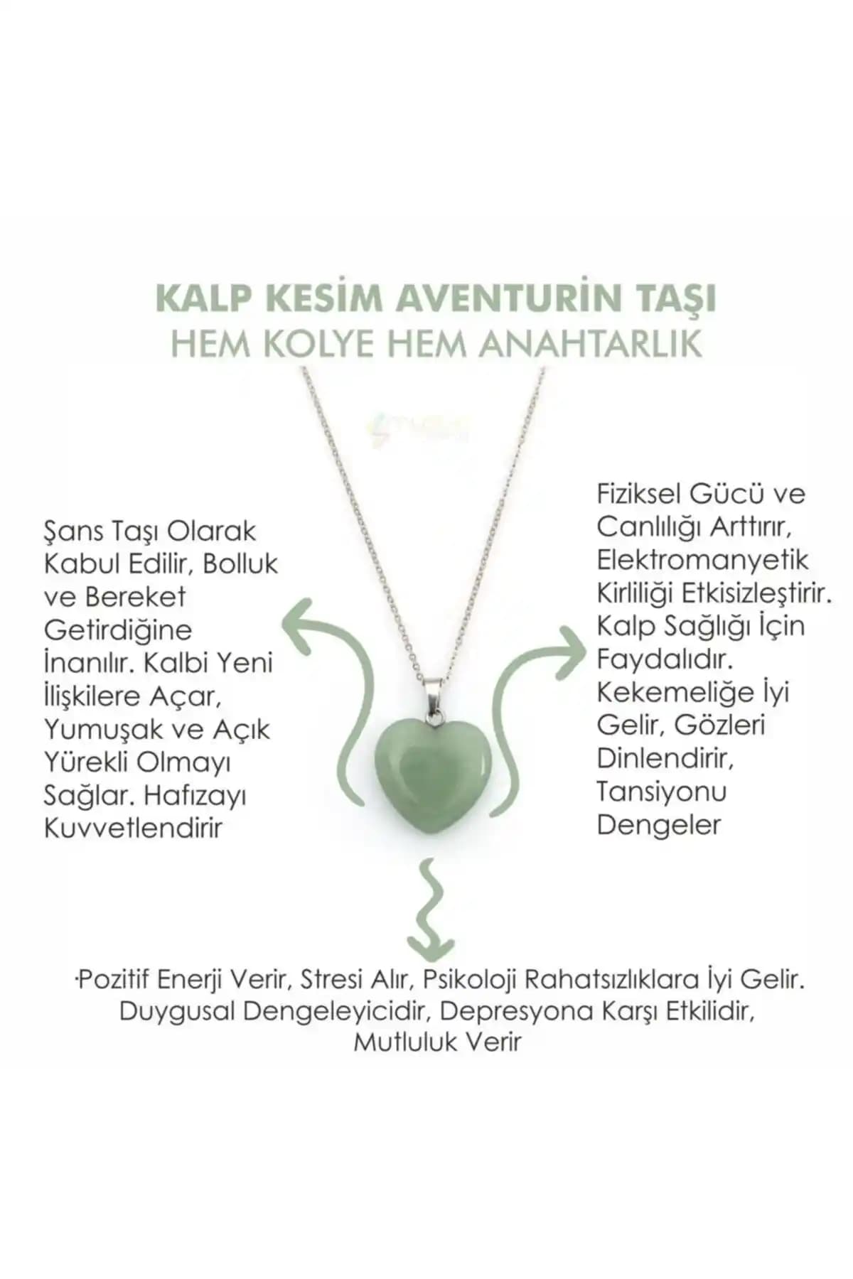 Mystic Energy Aventurin Kalp Şekilli Taşlı Kolye ve Anahtarlık Ürünü Özellikleri ve Faydaları