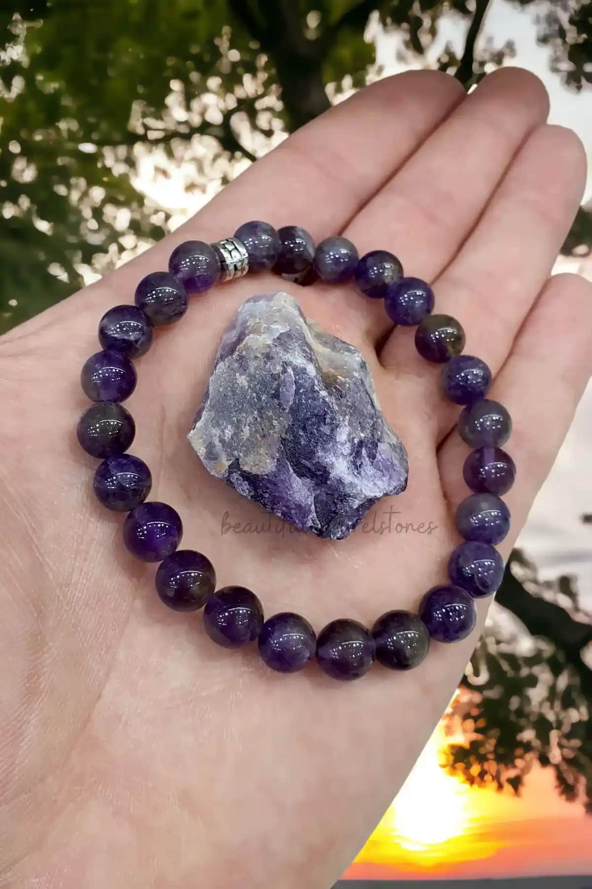 NBS Doğal Ametist Taş Bileklik ile Şıklık ve Pozitif Enerjiyi Yakalayın