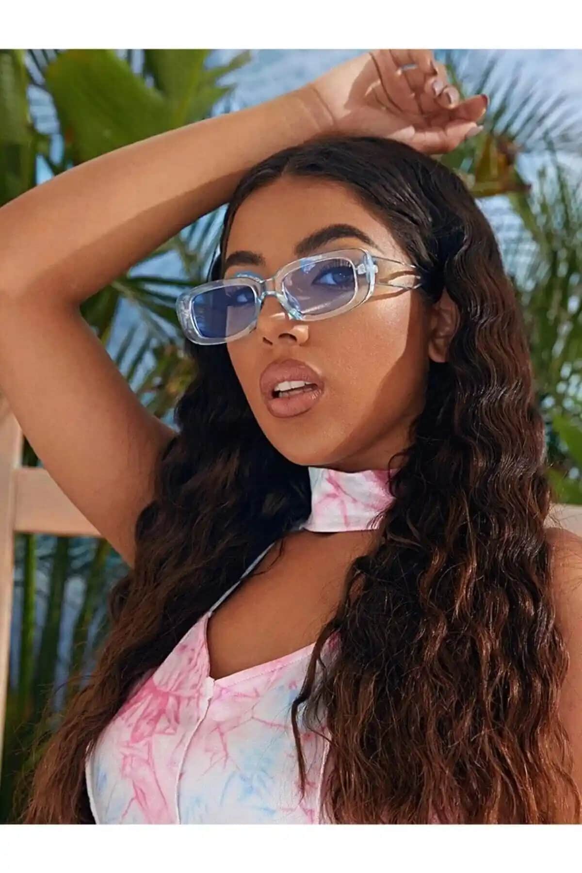 Nilu Moda Vintage Şeffaf Mavi Güneş Gözlüğü Estetik ve Fonksiyonellik Bir Arada