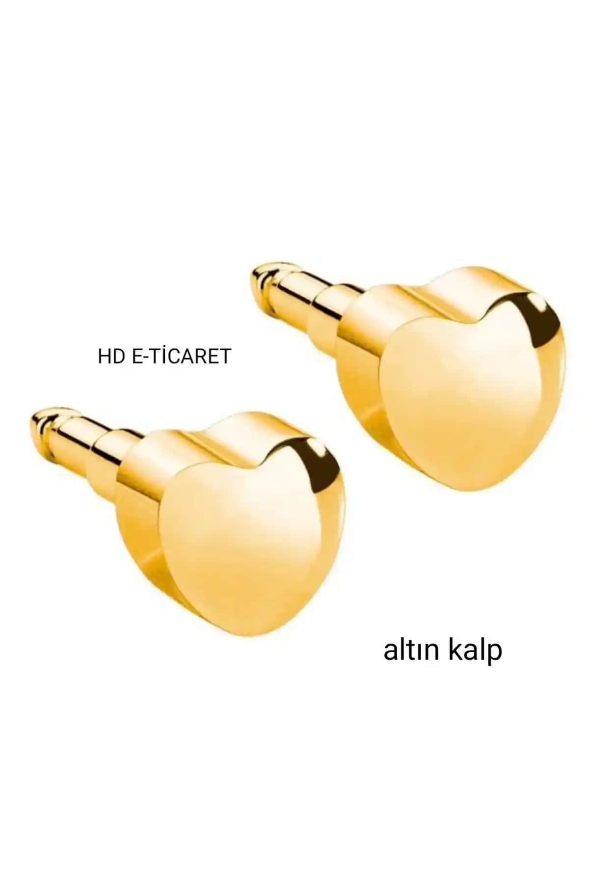 Nina Altın Kalp Kulak Delme Küpesi: Sağlıklı ve Şık Günlük Takı Seçeneği