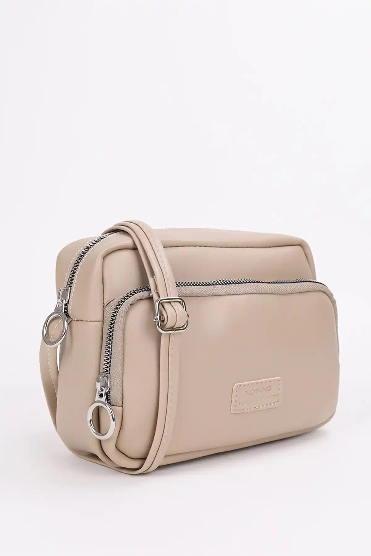 Nothing Kadın Vizon Renkli 2 Gözlü Ayarlanabilir Askılı Çanta Günlük Kullanım İçin