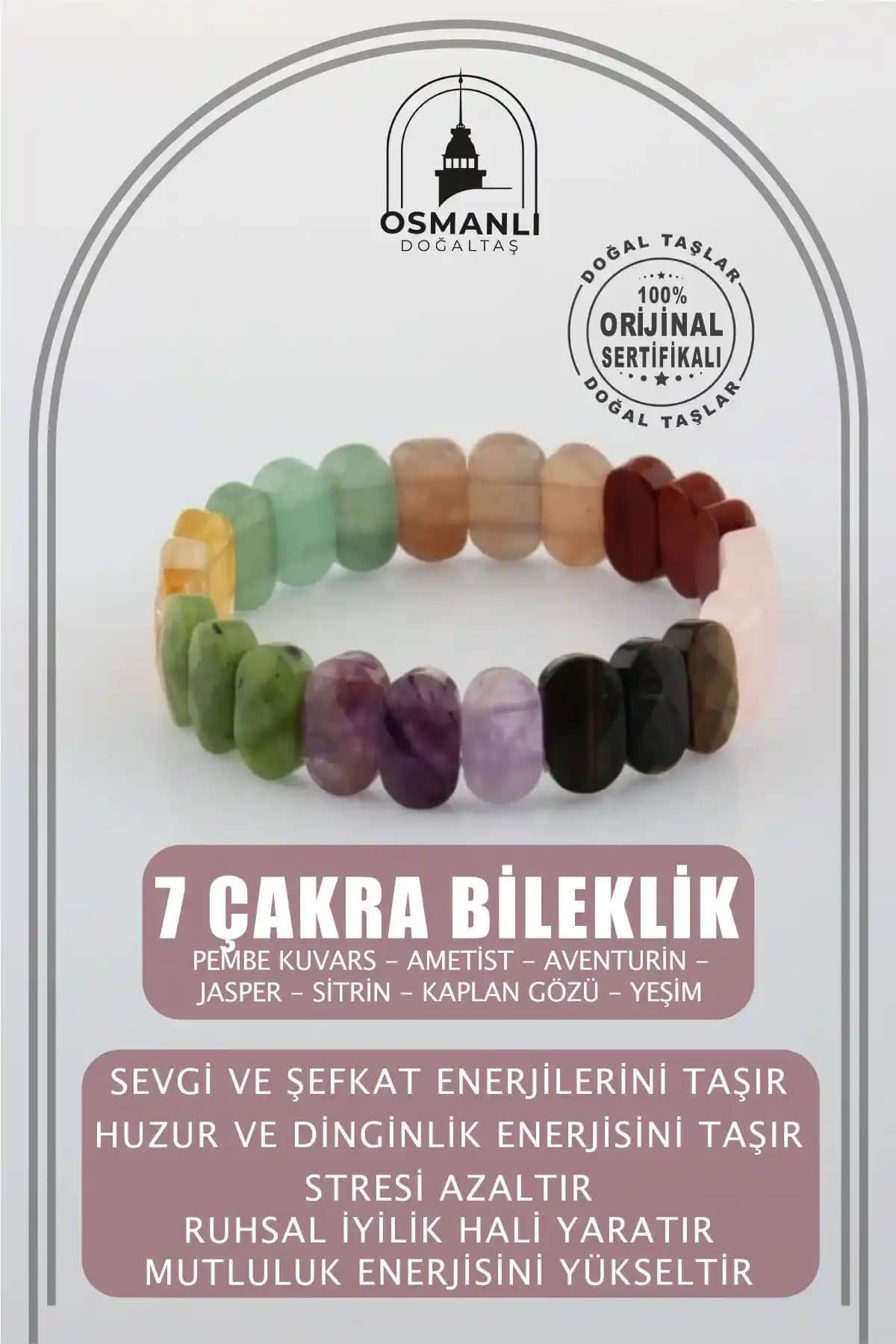 Osmanlı Doğal Taş 7 Çakra Bileklik: Estetik ve Enerji Dolu Takı Seçenekleri