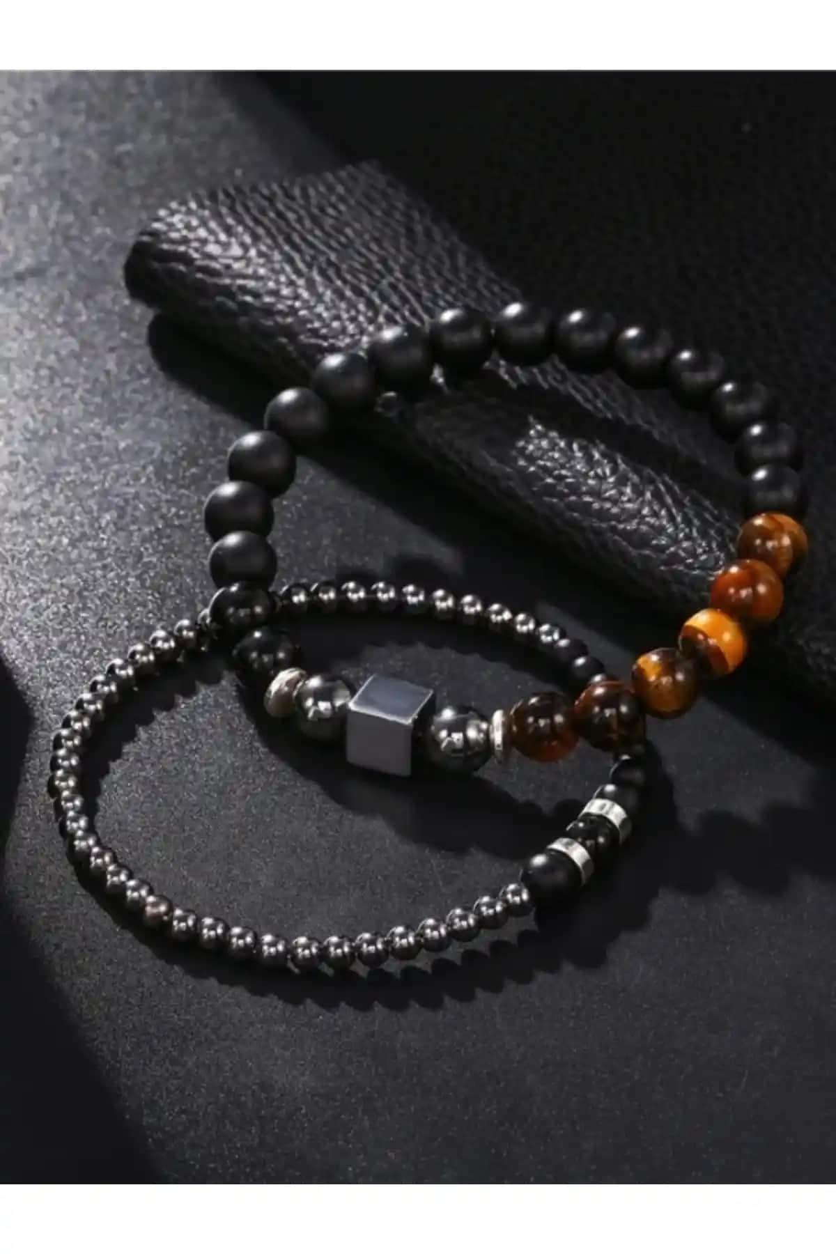 Padore Doğal Taş Bileklik Seti Hematit ve Kaplan Gözü ile Şıklık ve Enerji Desteği