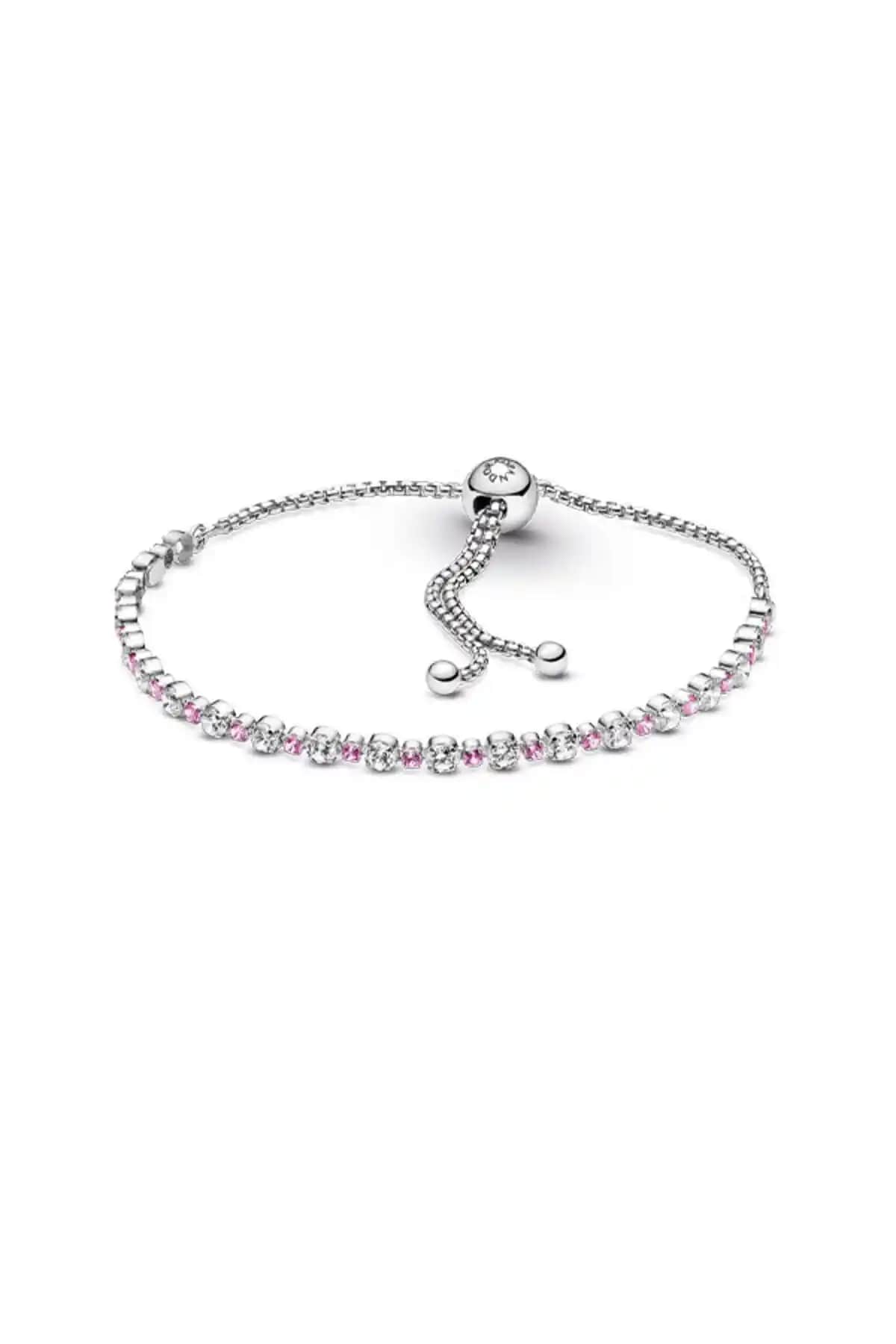 Pandora Işıltılı Zarafet Pembe ve Beyaz Bilezik: Şıklık ve Zarafetin En Güzel Buluşması