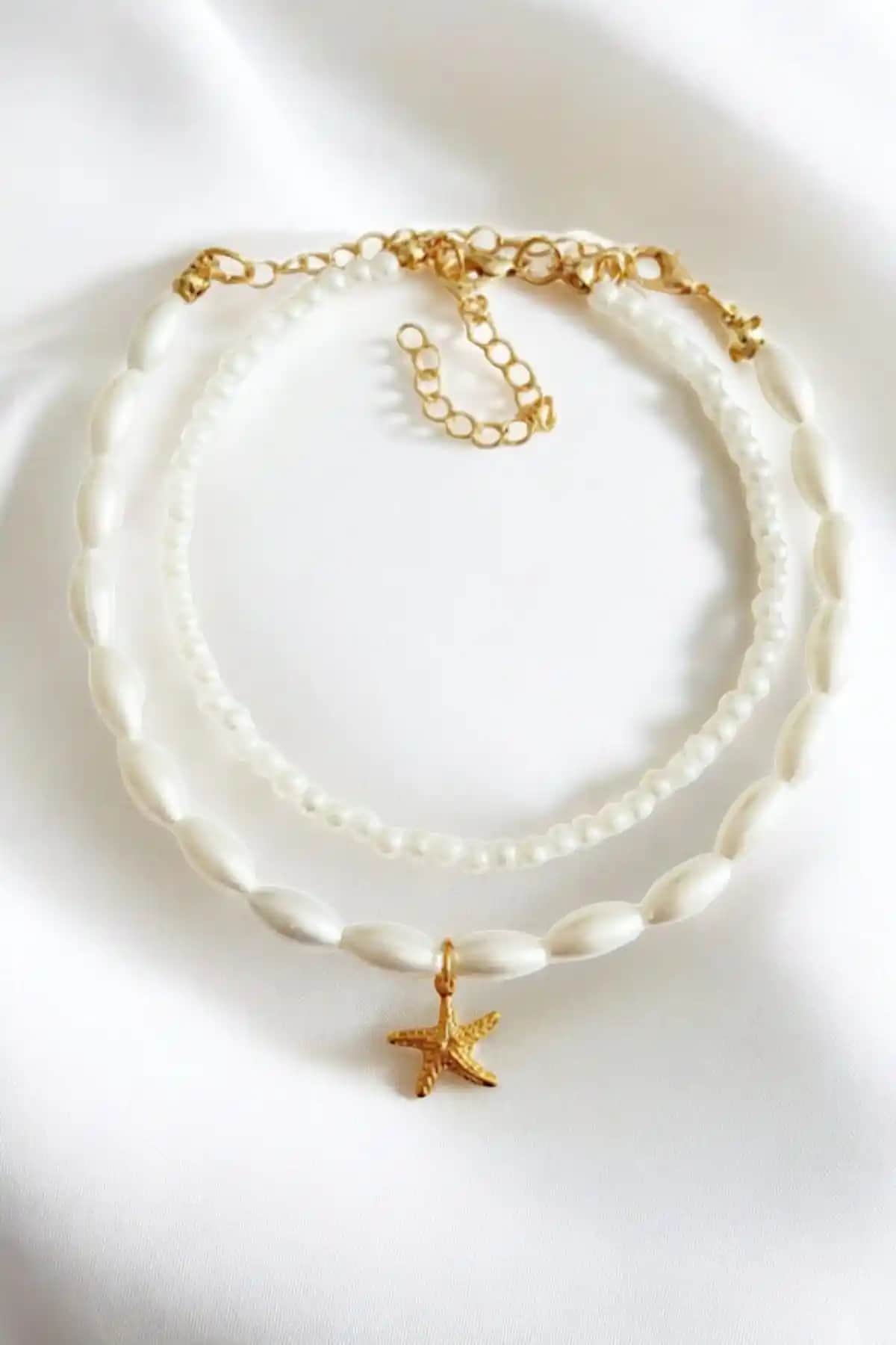 Petek Aksesuar 2'li İnci Deniz Yılzı Halhal Kadın ve Kız Çocukları İçin Şık Tasarım