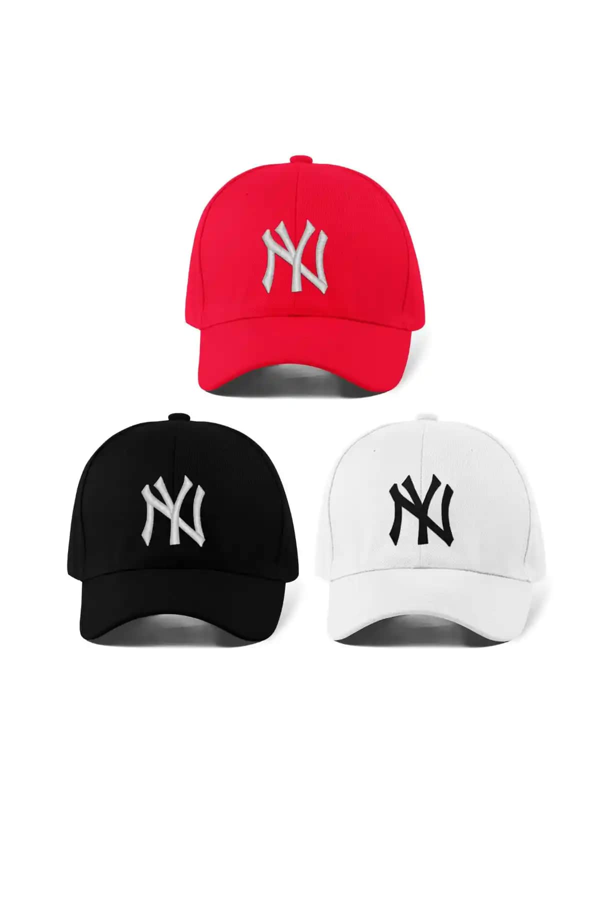 QUATEX Unisex Kırmızı 3'lü Şapka Seti Şıklık ve Konfor Sunan Günlük Kullanım Aksesuarı