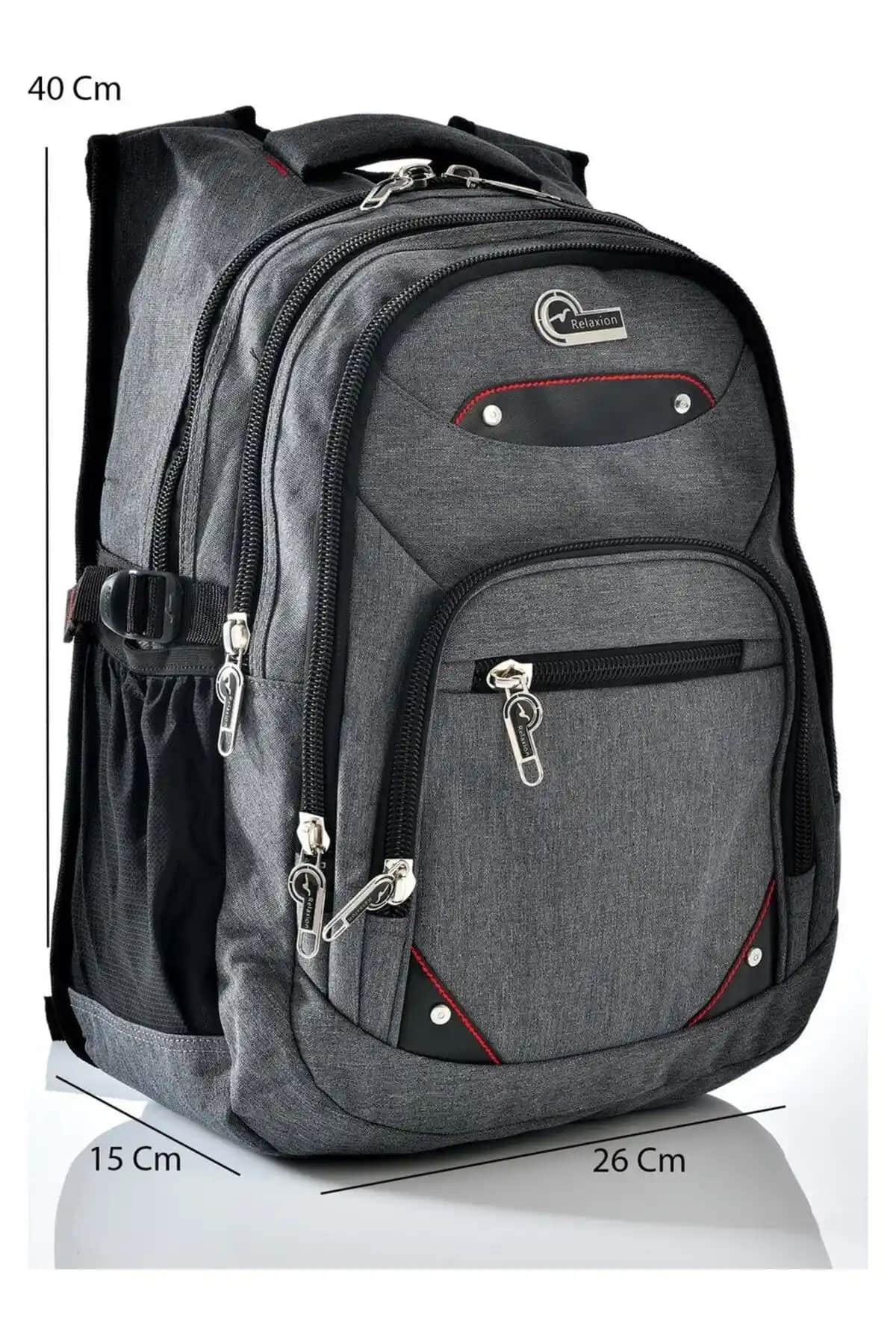 Relaxion 4 Bölmeli Su Geçirmez Kumaş Öğrenci Sırt Çantası Günlük ve Okul Kullanımı İçin