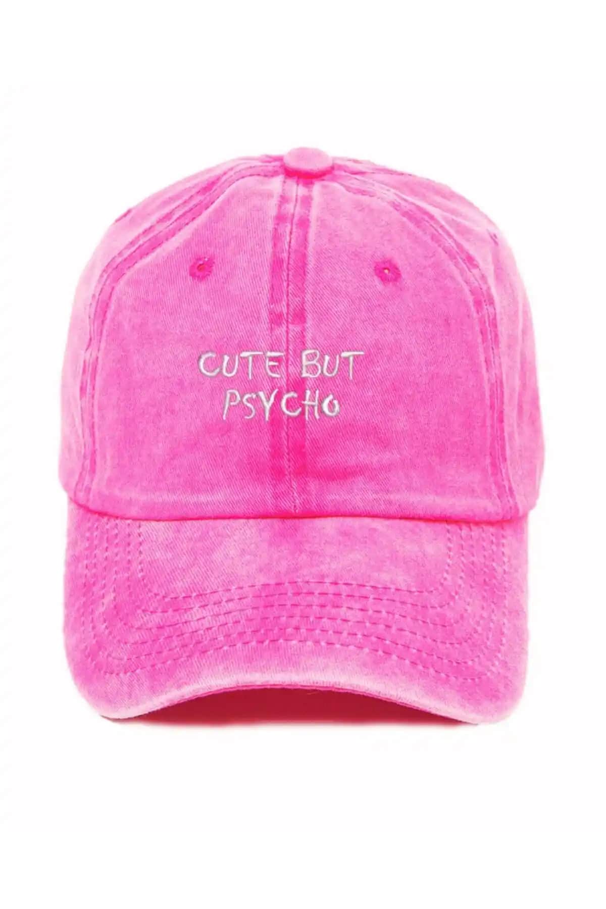ŞapkaMania Cute But Psycho Yıkamalı Beyzbol Kepi Modern ve Renkli Tasarımıyla Stilinizin Tamamlayıcısı