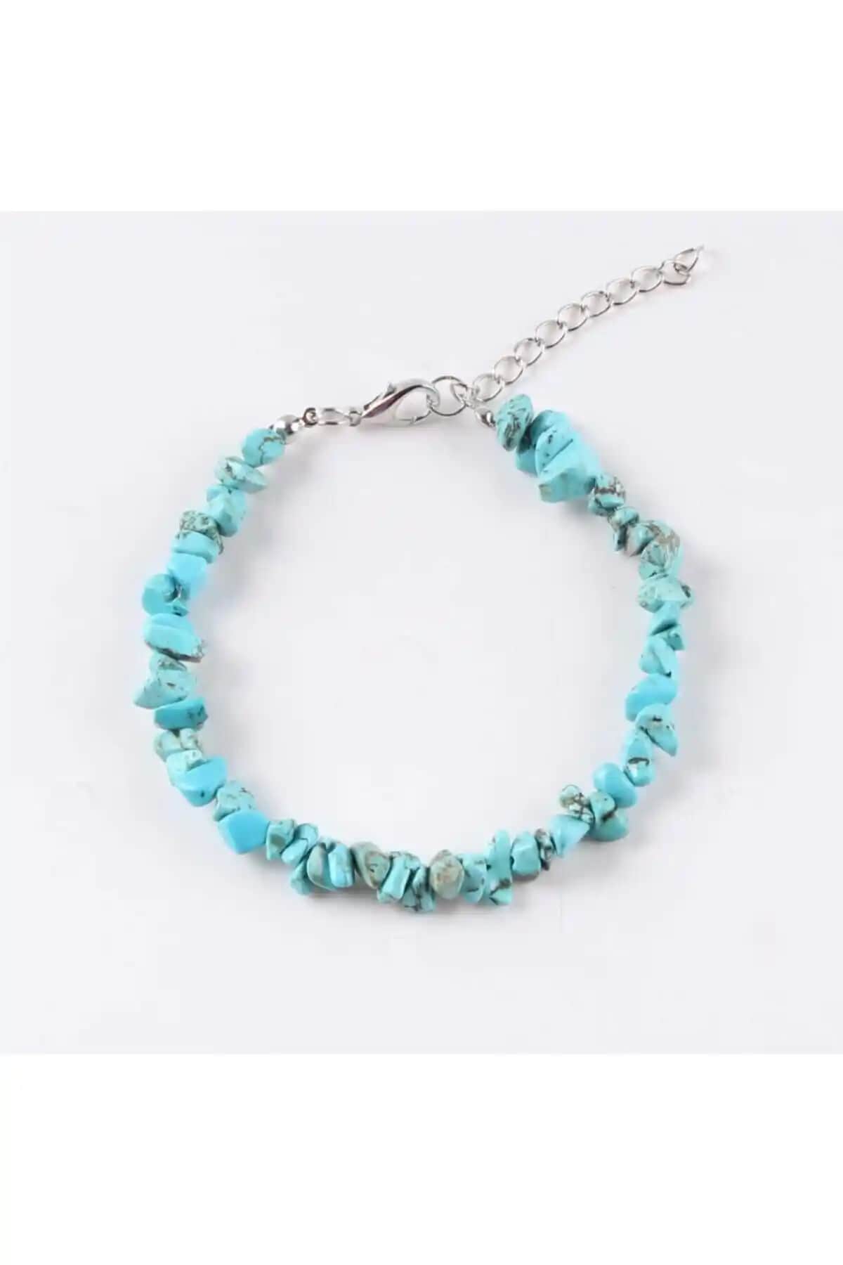 SARRAF Doğaltaş Turkuaz Kırık Doğaltaş Bileklik: Estetik ve Pozitif Enerji Kaynağı