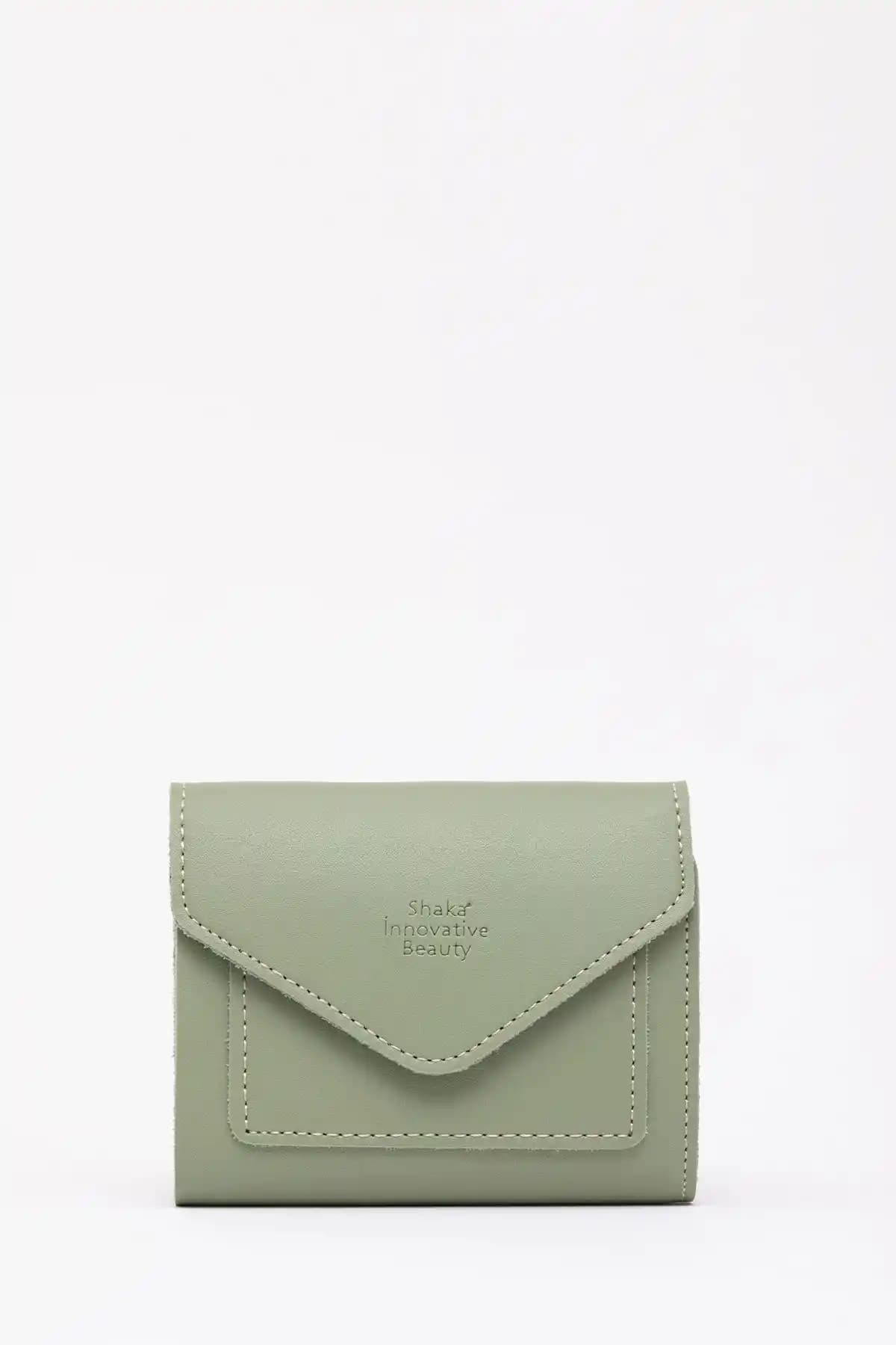 Shaka Mint Yeşil Suni Deri Zarf Model Cüzdan Kadınlar İçin Şık ve Kullanışlı Tasarım
