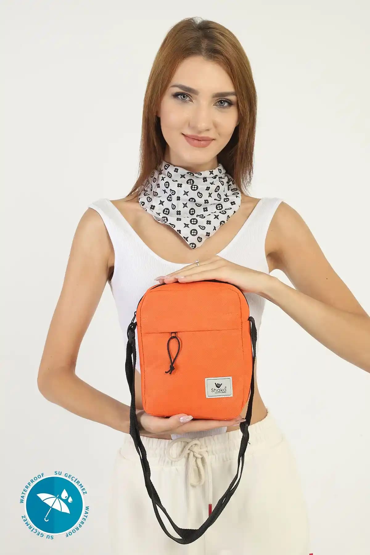 Shaka Turuncu U12 Kadın Günlük Kullanım Şık ve Fonksiyonel Omuz Çantası
