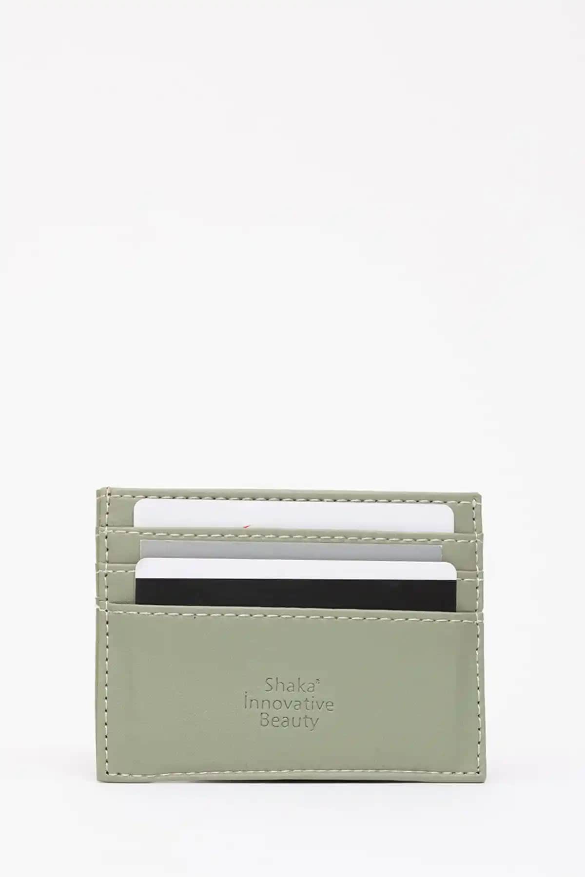 Shaka Yeşil Unisex Suni Deri Kartlık Cüzdan: Şıklık ve İşlevsellik Bir Arada