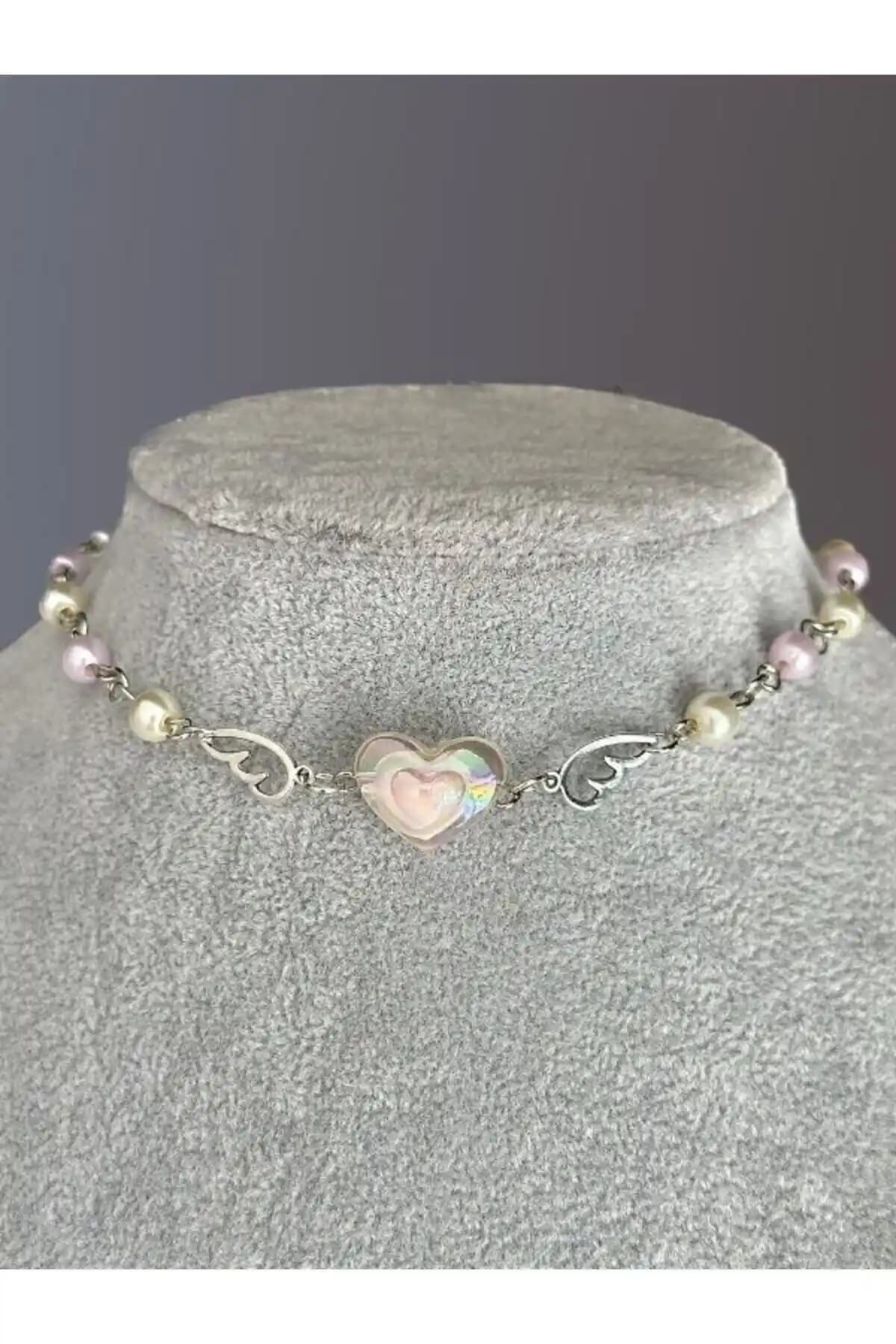 Sleyshop Kelebek Melek Kanatlı Pembe Boncuk İnci Kolye: Günlük ve Özel Günler İçin Şık Aksesuar