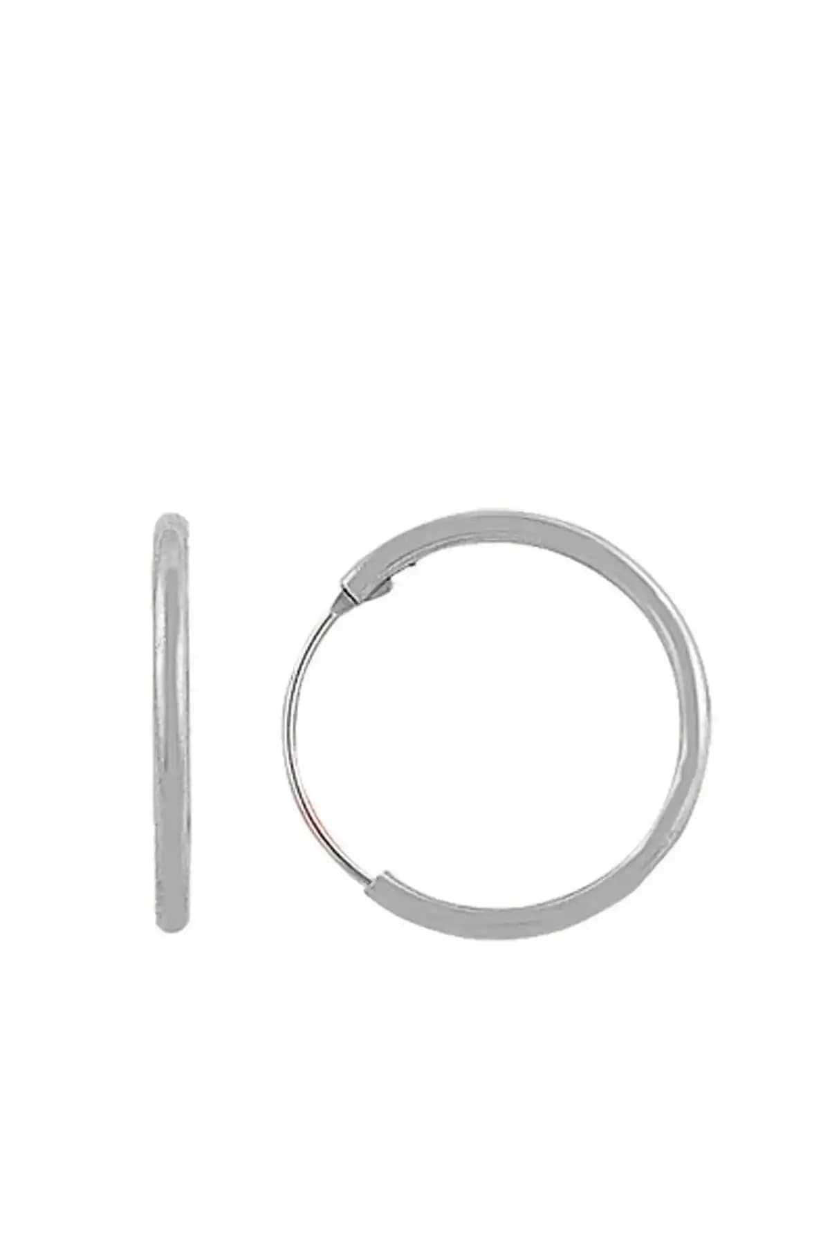 Söğütlü Silver 925 Ayar Gümüş Halka Küpe 14 Mm Zarif ve Dayanıklı Tasarım