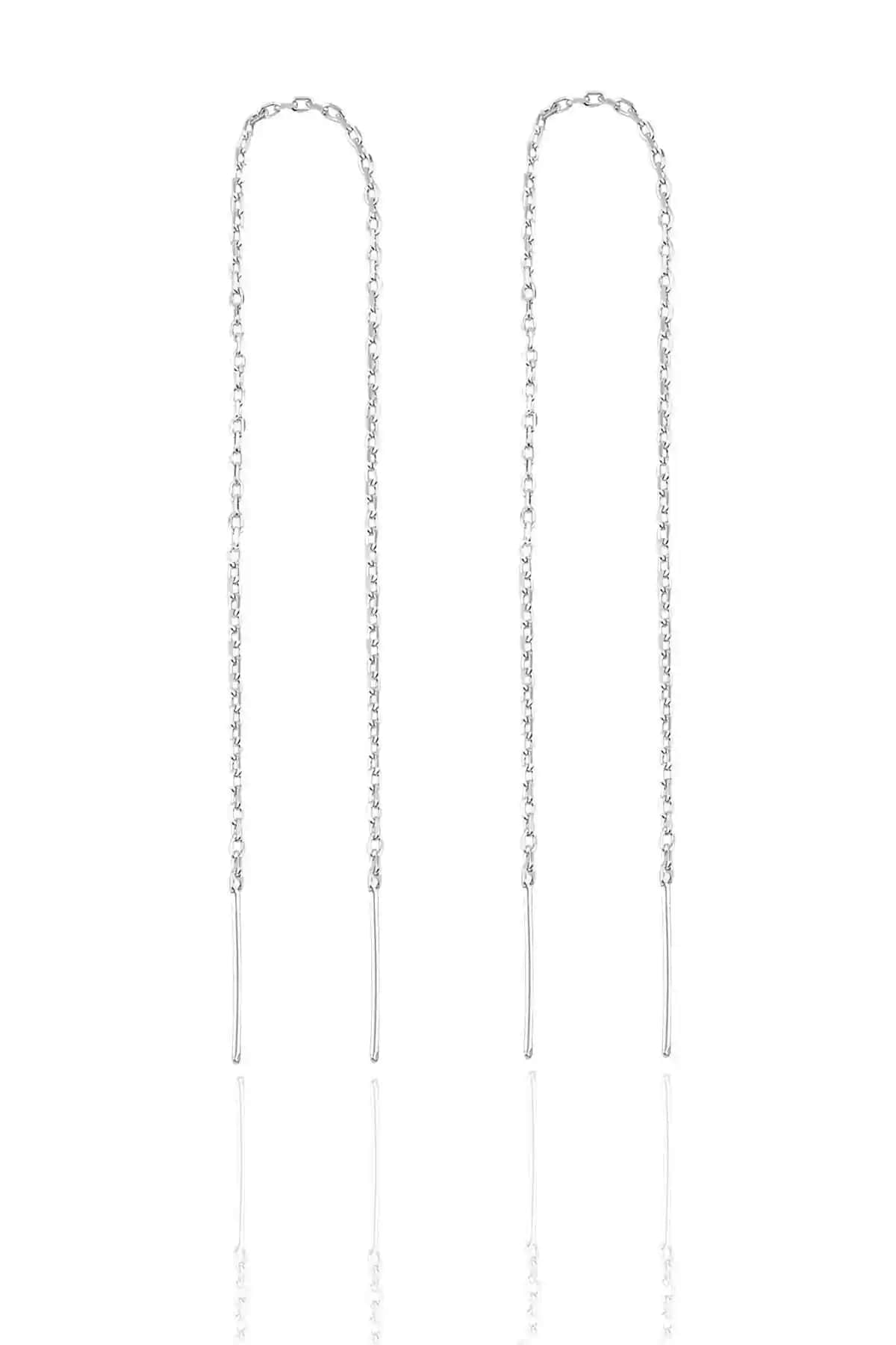 Söğütlü Silver Gü<müş> Zincir Küpe: Zarif ve Dayanıklı Günlük Takı Seçeneği