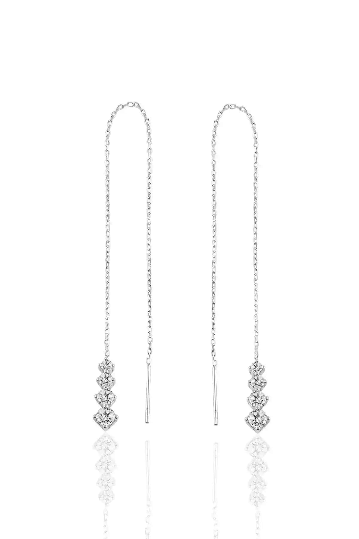 Söğütlü Silver Gümüş Zincir Küpe - Zarif ve Şık Takı Tasarımı