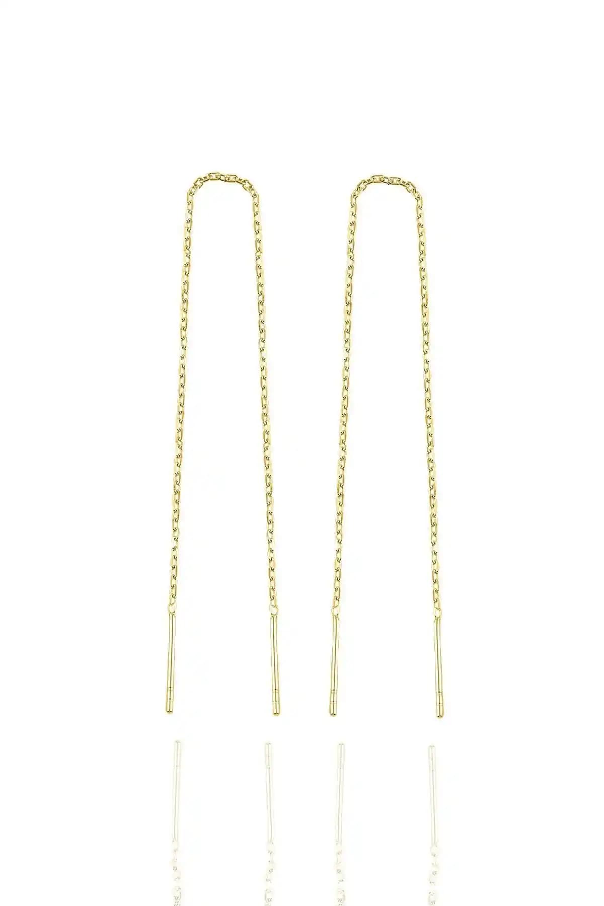 Söğütlü Silver'in Zarif ve Modern Gümüş Zincir Küpe Seçenekleri