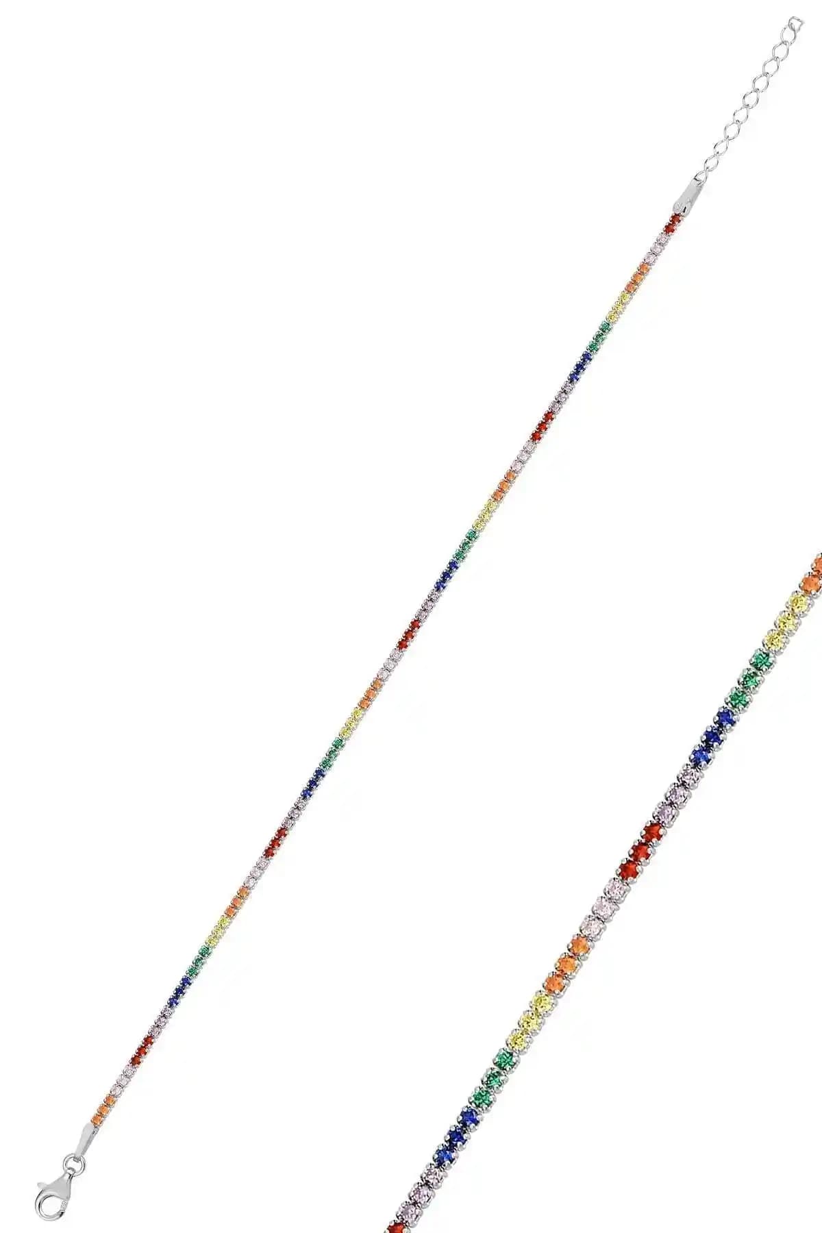 Söğütlü Silver Pırlanta Modeli Renkli Zirkon Taşlı Su Yolu Bileklik İncelemesi