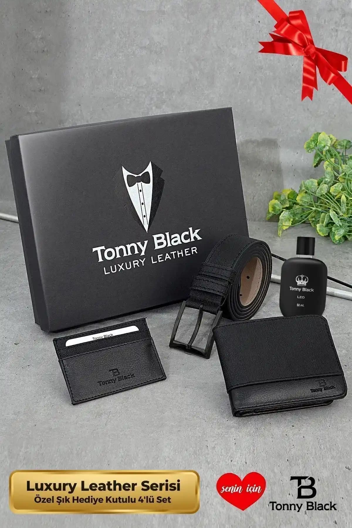 Tonny Black Erkek 4'lü Hediye Kutulu Luxury Serisi Şık ve Fonksiyonel Erkek Hediye Seti