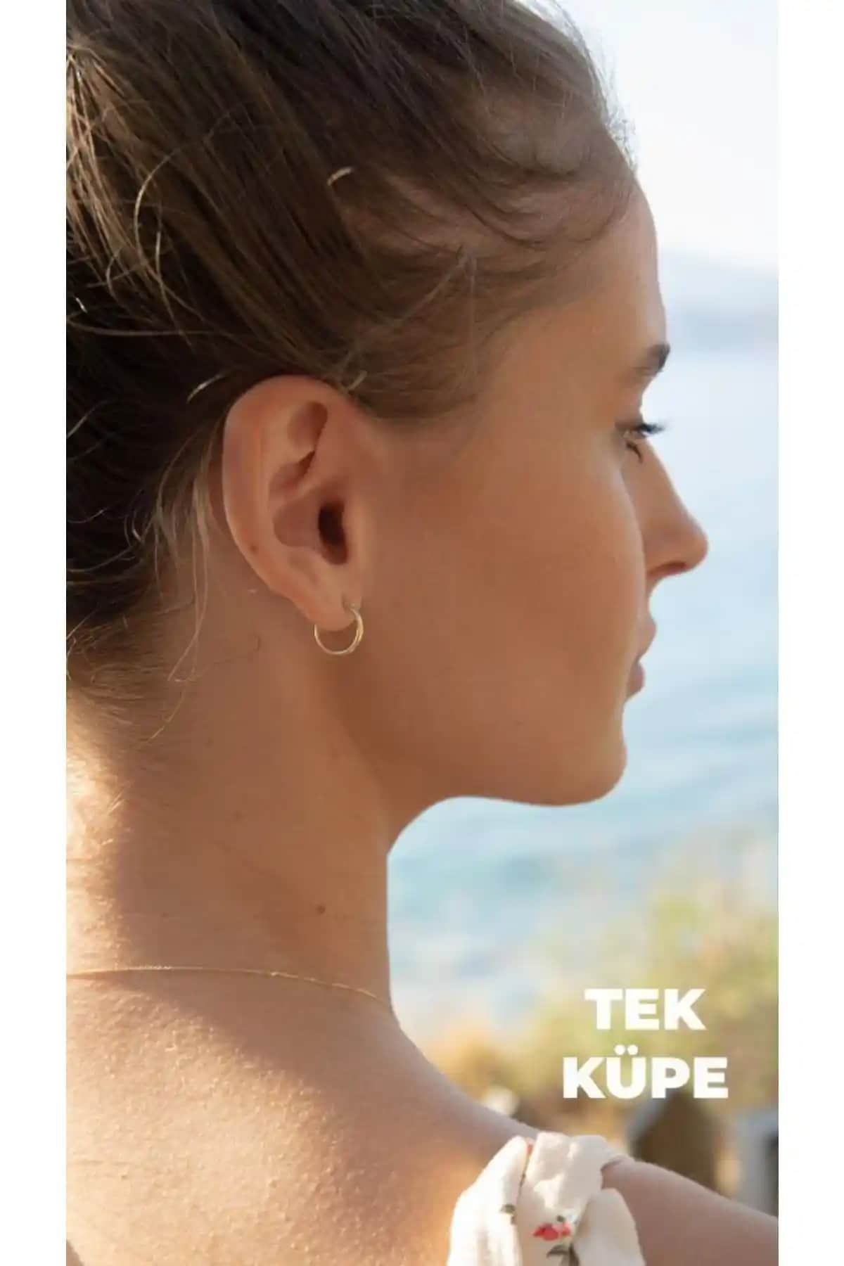 Tufanlar Kuyumculuk Altın Halka Küpe 1 Cm Tekli Zarif ve Dayanıklı Tasarım