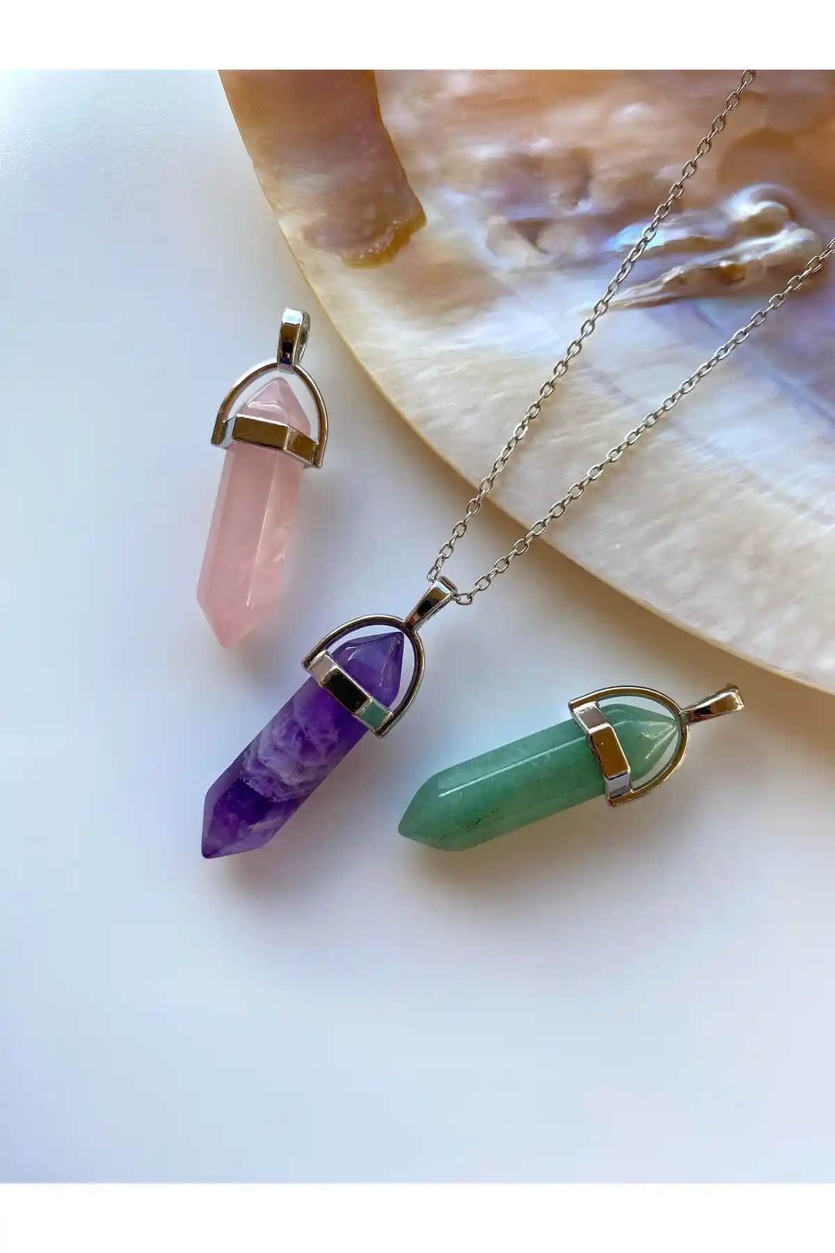 Valioso Joya Doğal Taş Kolye Seti Şık ve Modern Takı Koleksiyonu Türkiye