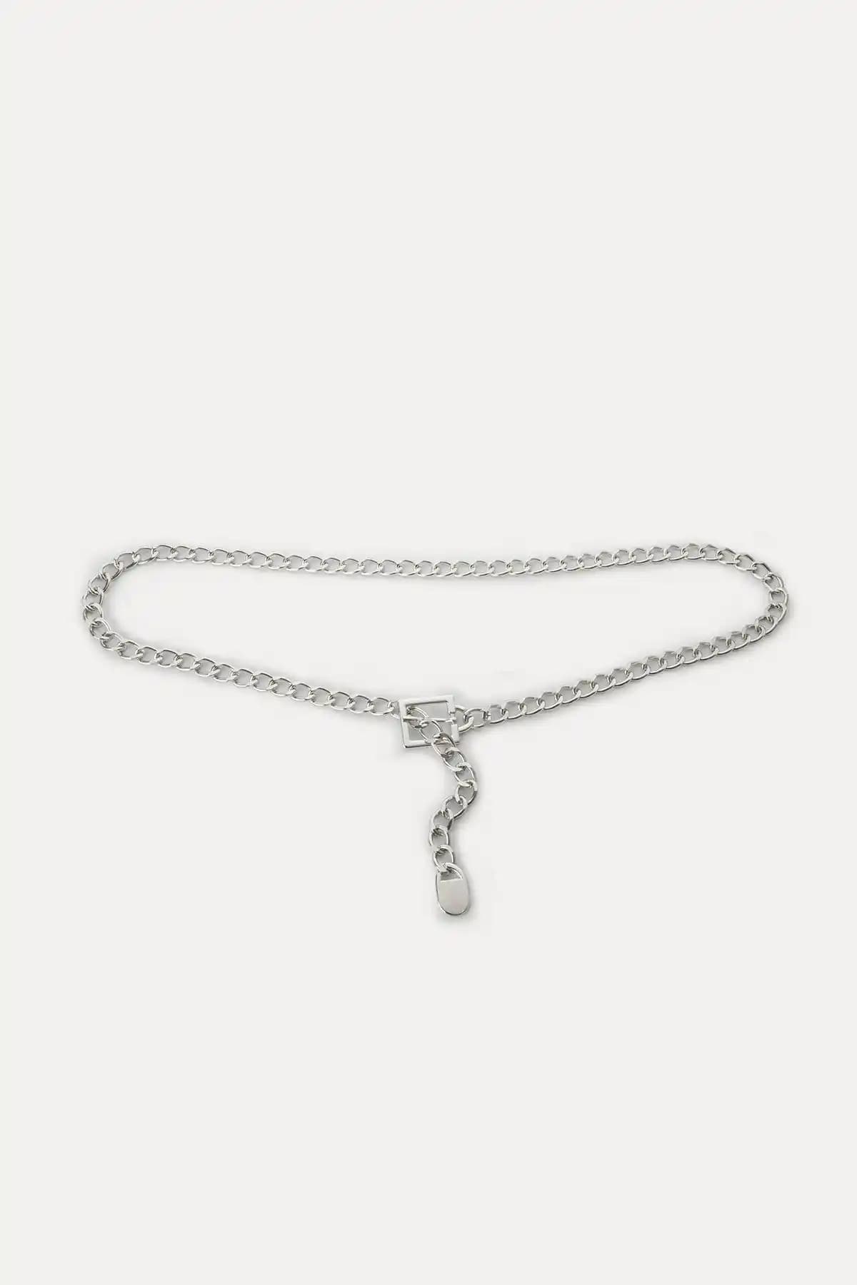 VATKALI Gümüş Zincir Kemer: Modern ve Dayanıklı Şık Aksesuar Seçeneği