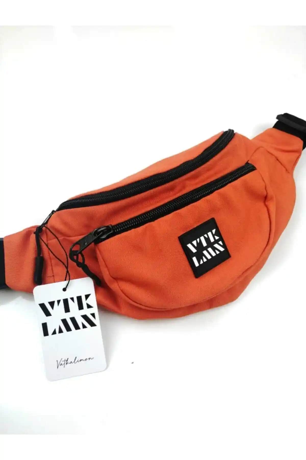 Vatkalimon Unisex Turuncu Renkli Omuz ve Bel Çantası Günlük Kullanım İçin Pratik ve Şık Tasarım