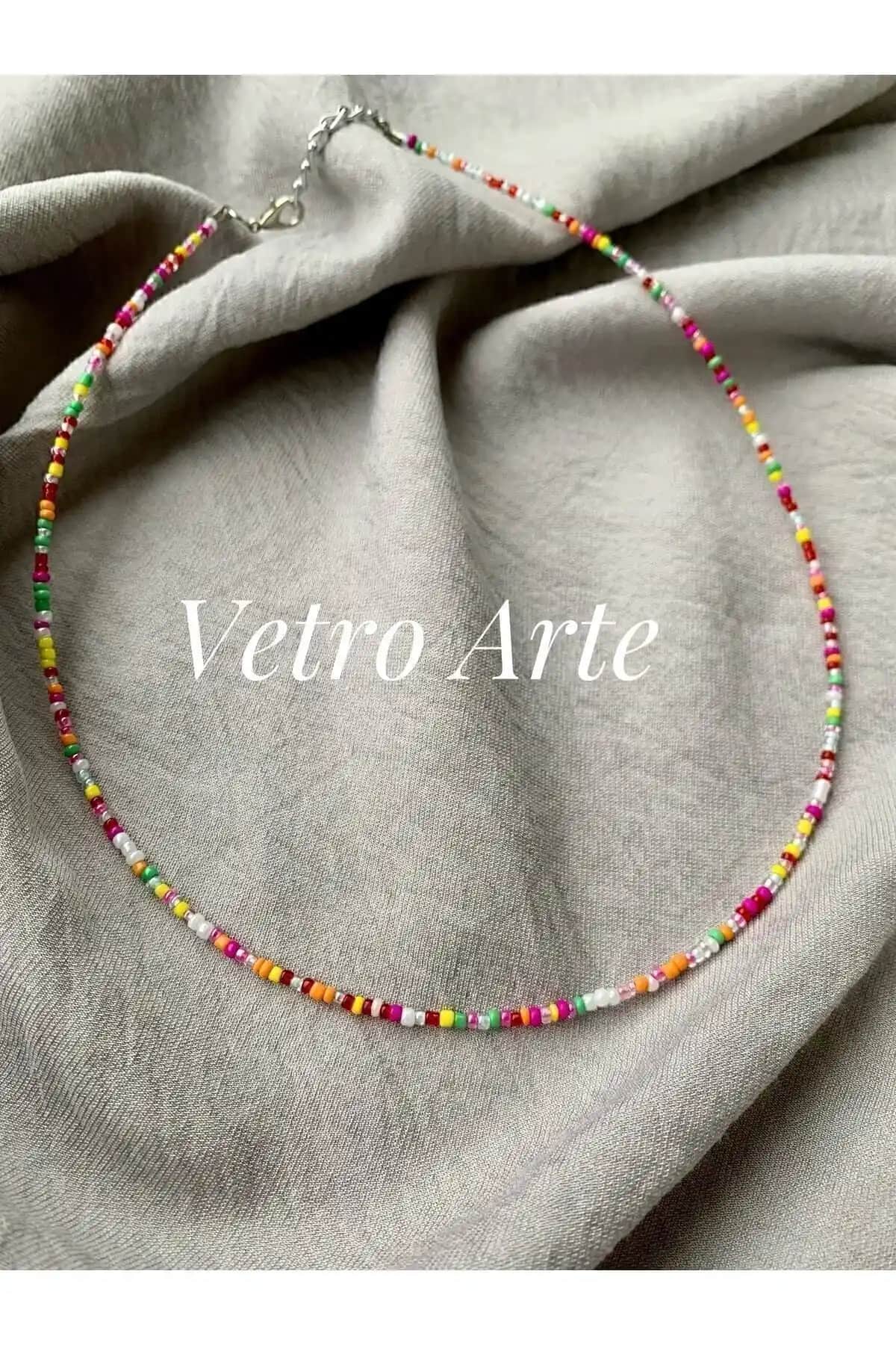 Vetro Arte Renkli Boncuk Kolye Gökkuşağı Tasarımı ve Kullanım Özellikleri