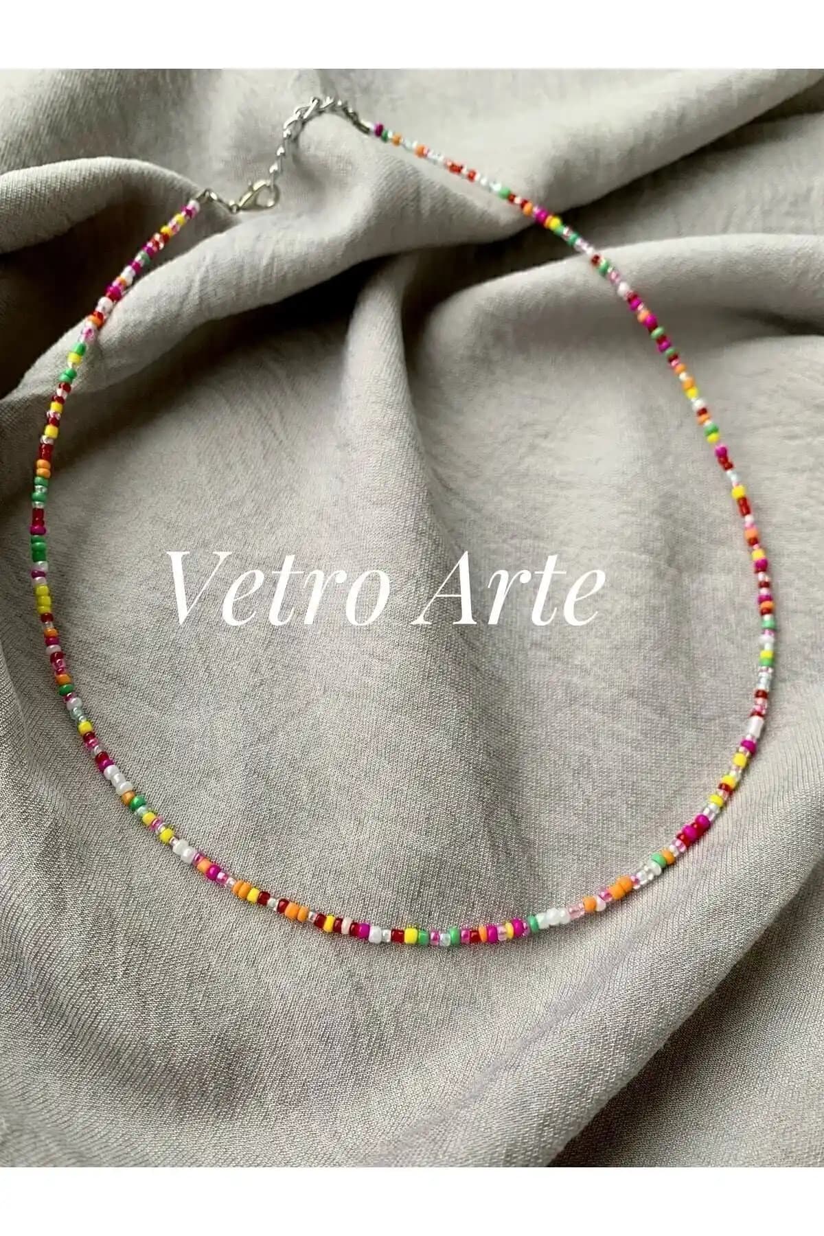 Vetro Arte Renkli Boncuk Kolye Gökkuşağı Tasarımı ve Kullanım Özellikleri