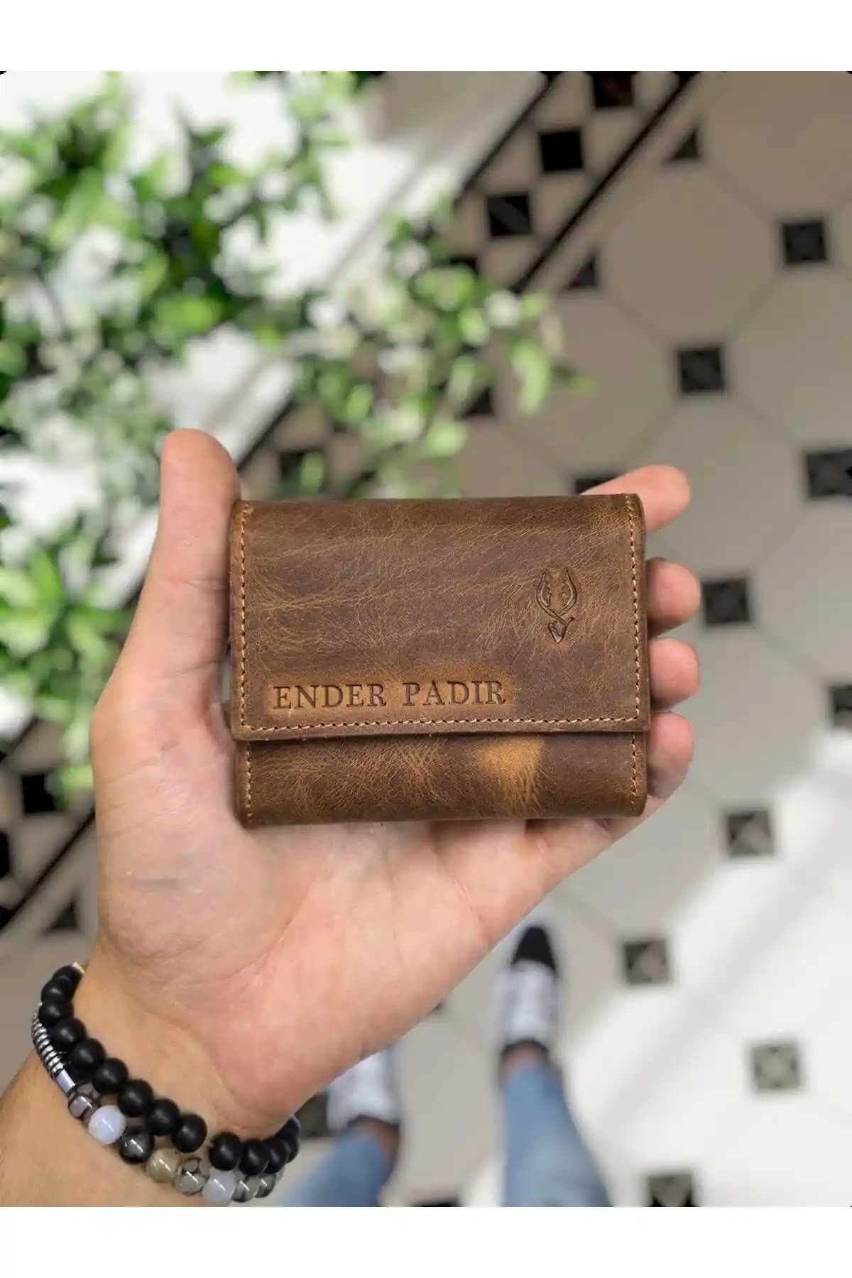 Visso Leather Hakiki Dana Deri Akordeon Cüzdan 660 Tabacco Modern ve Şık Tasarım