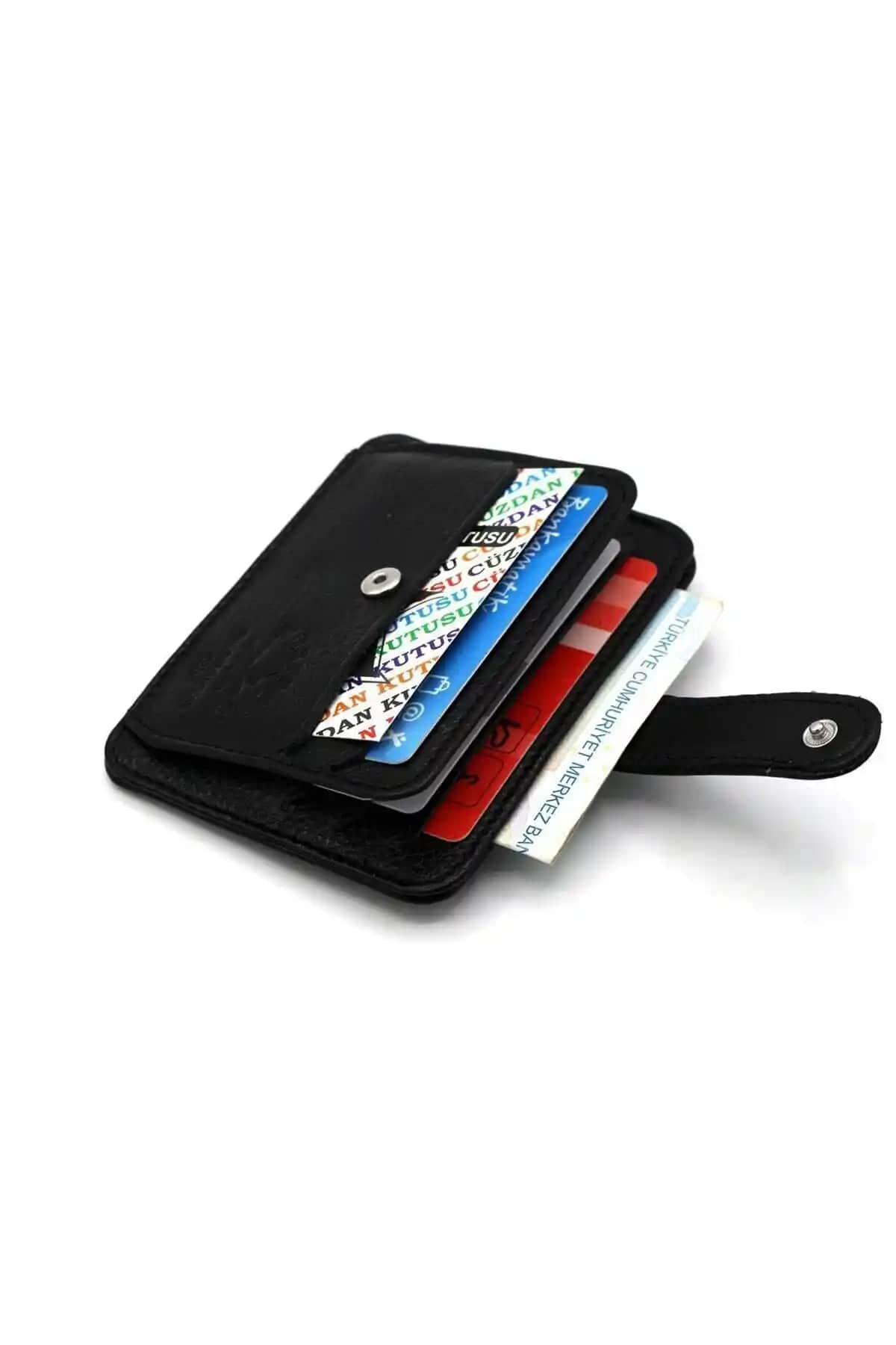 Westpolo Siyah Hakiki Deri Kartlık Unisex Şık ve Dayanıklı Tasarım
