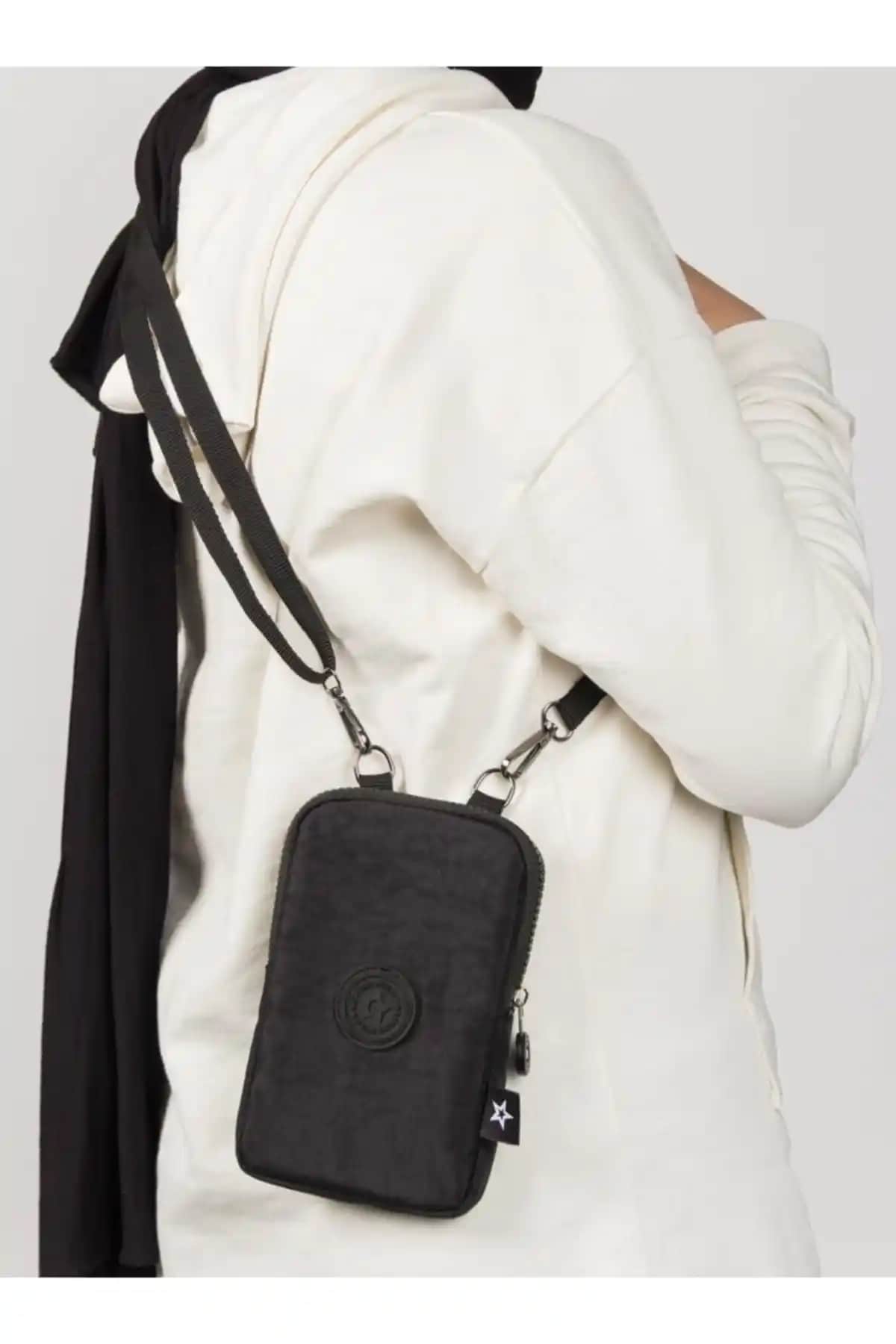 Yeni Moda Kadın Siyah Su Geçirmez Mini Telefon Cüzdanı - Şık ve Pratik Bel Çantası