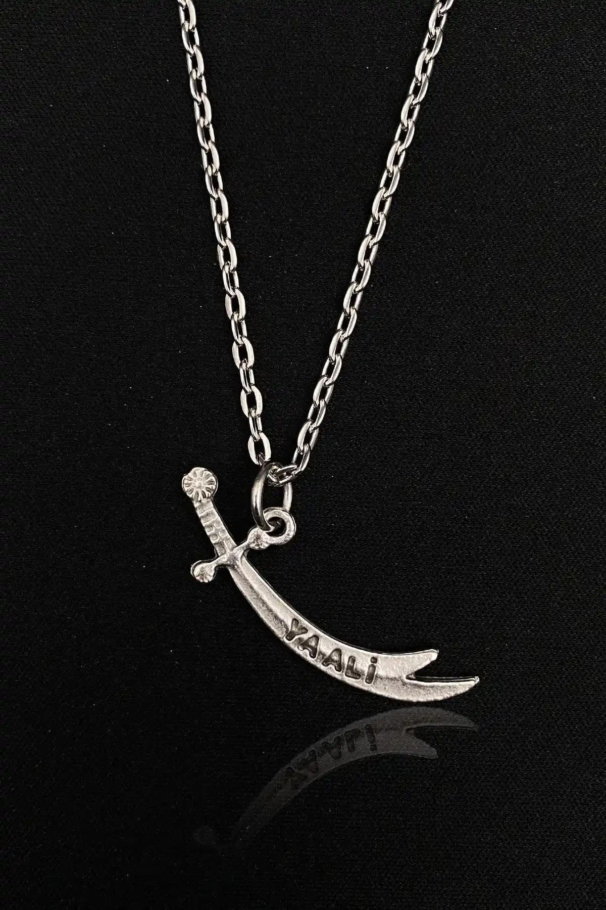 Zülfikar Kılıç Kolye Gümüş Kaplama Antik Tasarım Türk Üretimi