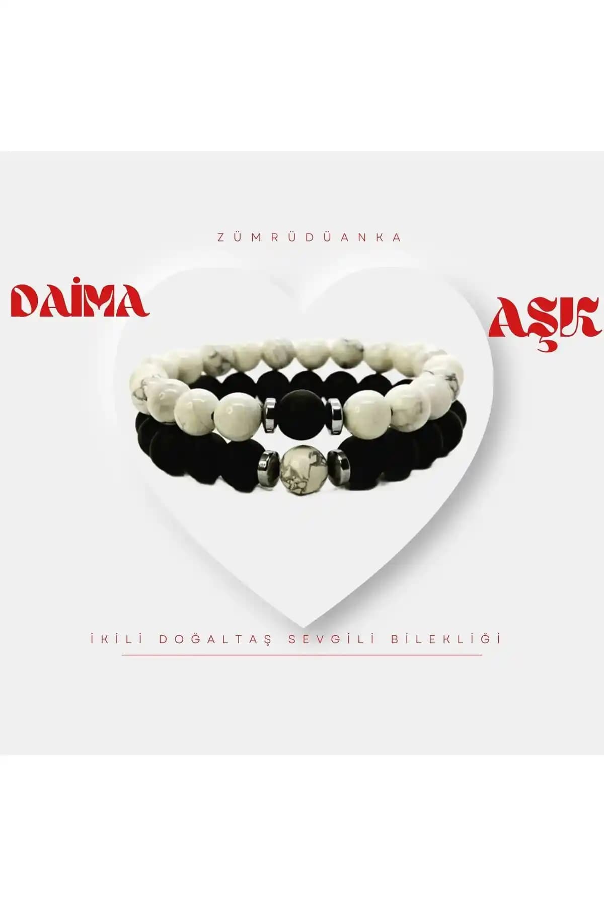 Zümrüdüanka Doğal Taş Bileklikleri Siyah Beyaz Unisex Tasarım ve Enerji Desteği