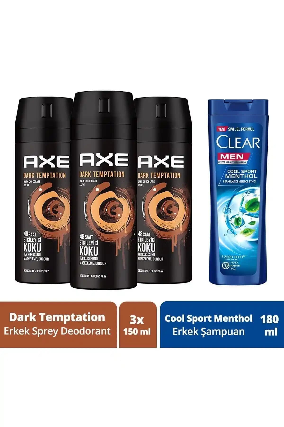Axe Erkek Sprey Deodorant Dark Temptation: Uzun Süreli Ferahlık ve Mükemmel Koku