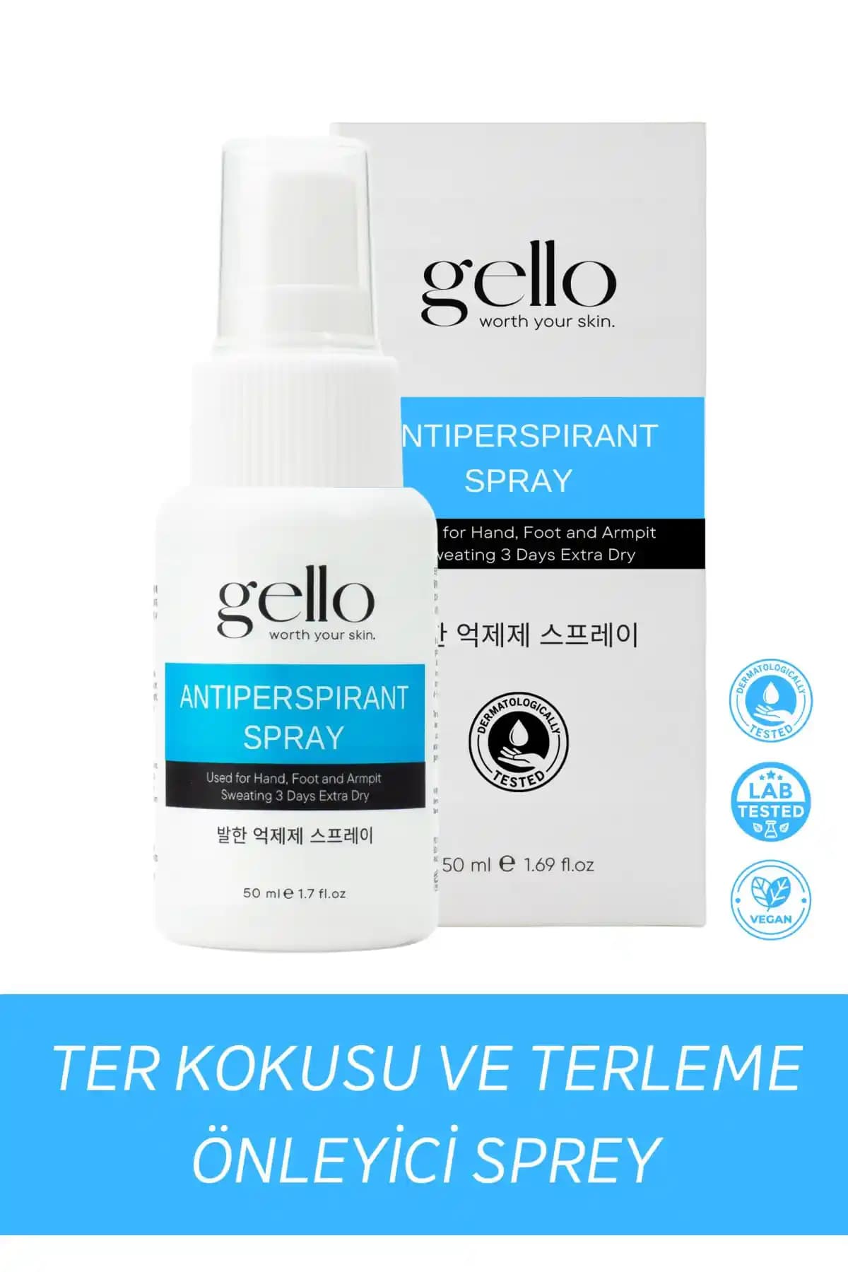 GELLO Unisex Terleme Önleyici Sprey Deodorant: Gündelik Kullanım İçin Etkili Çözüm