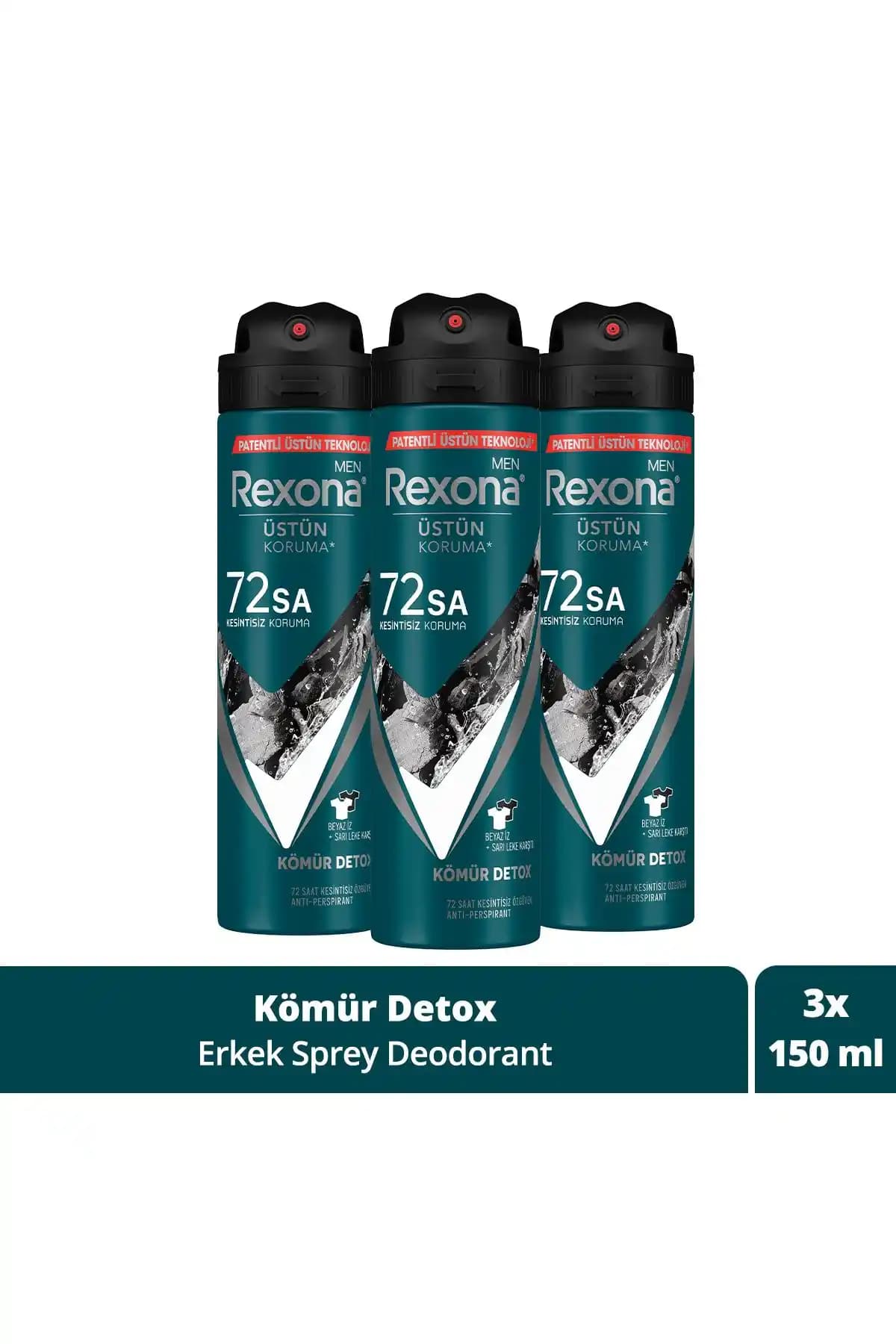 Rexona Men Erkek Sprey Deodorant: Kömür Detoks Özelliği ile Uzun Süreli Koruma