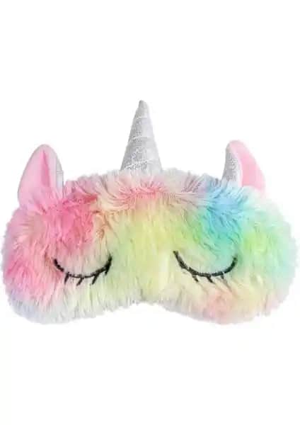 Adil Baba Sevimli Peluş Unicorn Uyku Göz Bandı Çocuk ve Yetişkinler İçin Konforlu Tasarım