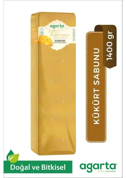 Agarta Doğal 1400 Gr El Yapımı Kükürt Sabun Blok ile Sağlıklı Cilt ve Saç Bakımı