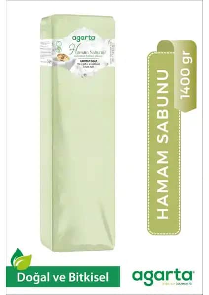 Agarta Doğal El Yapımı Hamam Sabunu 1400 Gram, Doğal İçeriklerle Geleneksel Temizlik
