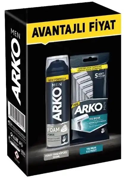 Arko Avantajlı Tıraş Seti: Köpük ve Tekli Bıçaklar ile Günlük Bakım Kolaylığı