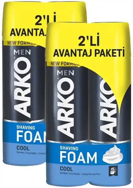 Arko Men Cool Tıraş Köpüğü 200 ml 4'lü Paket Erkekler İçin Ferahlatıcı ve Yüksek Performanslı